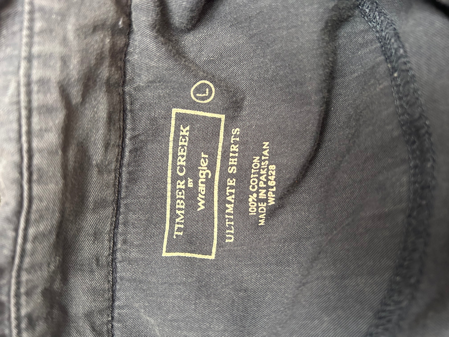 Wrangler Blue and Grey Button Up L