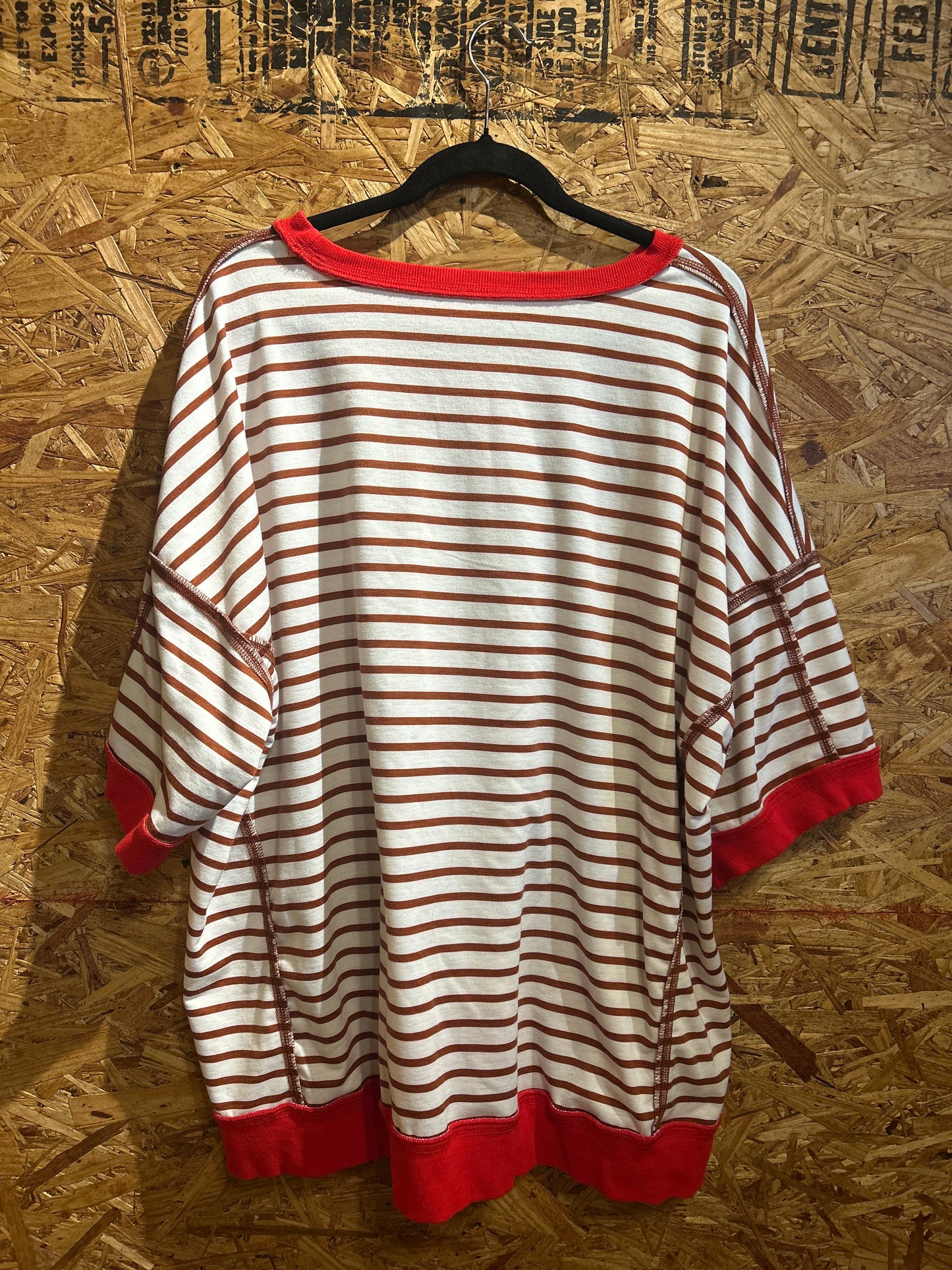 Boutique Red Striped Shirt 2XL