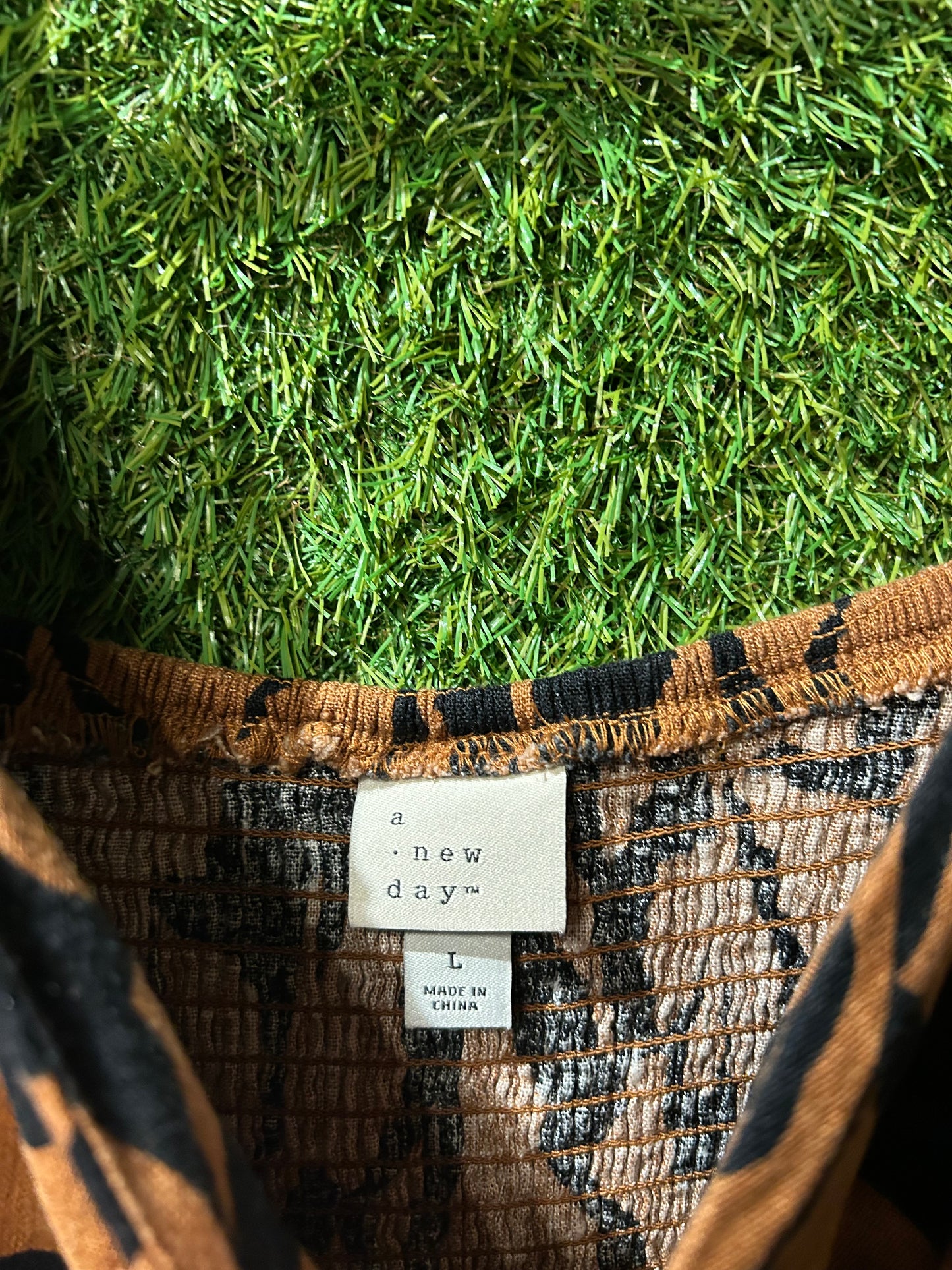 A New Day Brown & Black Dress L