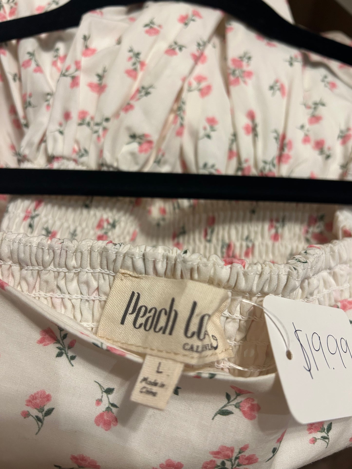 Peach Love Floral Top L