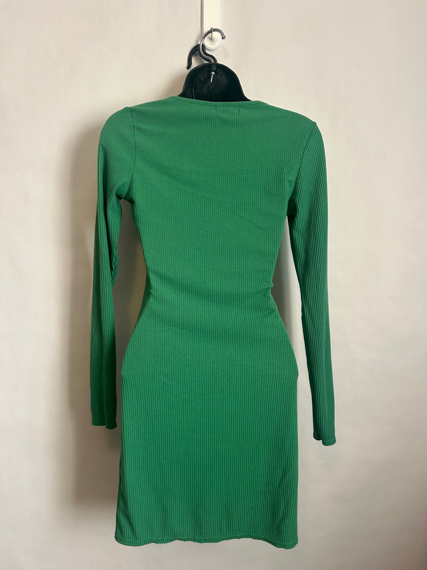 PrettyLittleThing Green Ribbed Dress 6