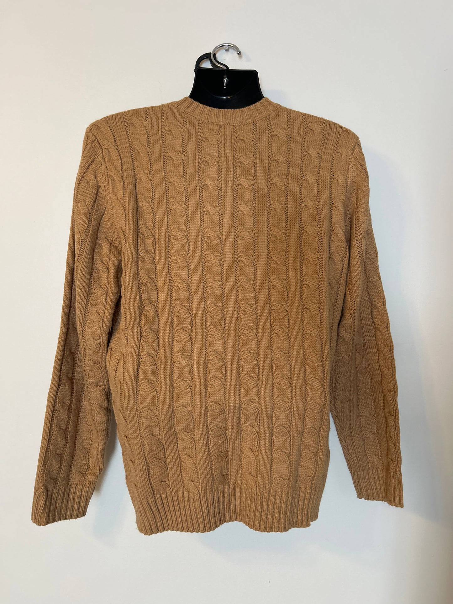 H2H Men’s Brown Cable Knit Button Up Sweater L