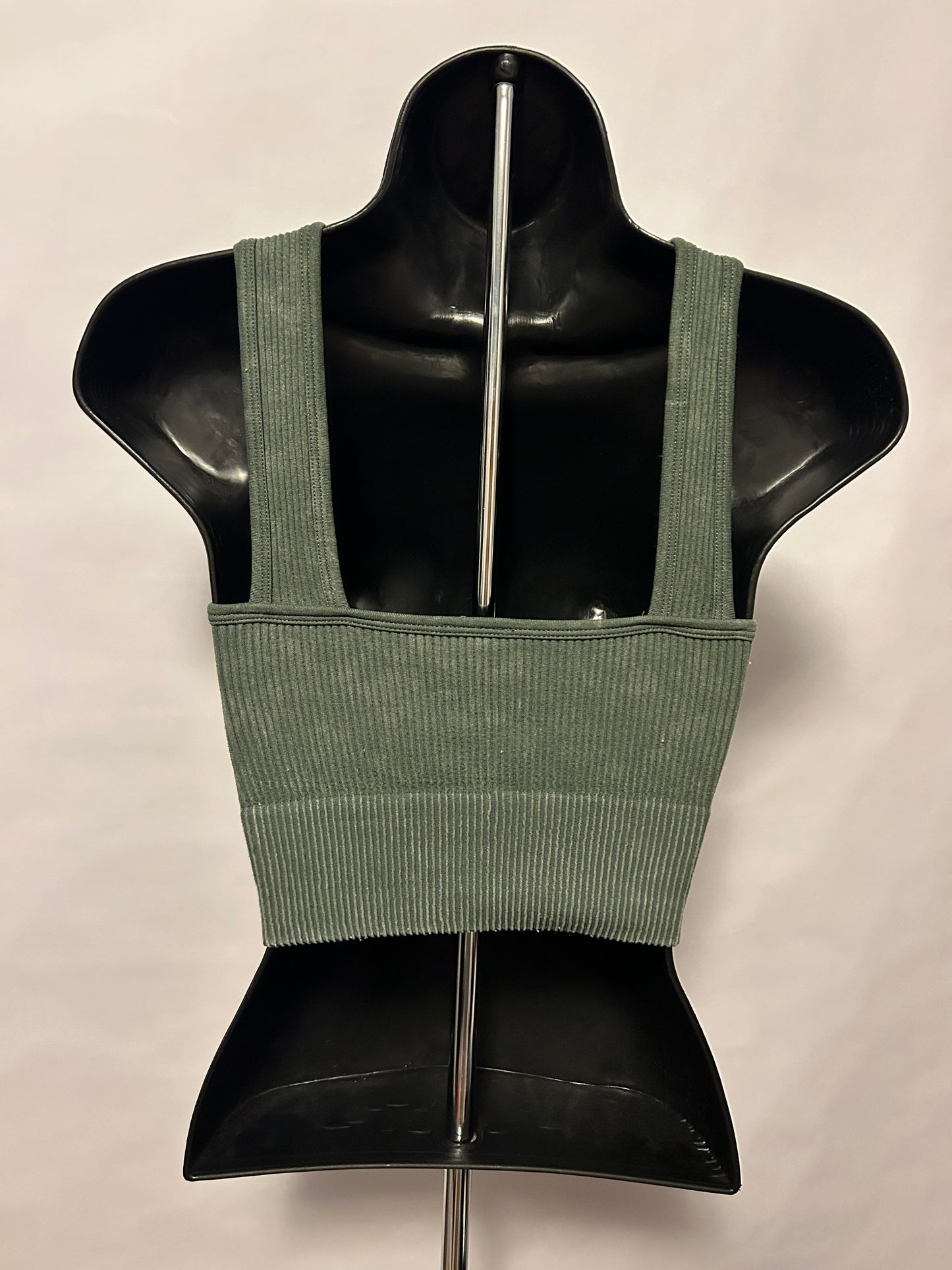 Dynamic Green Ribbed Crop Tank 1 SZ (XS-S)