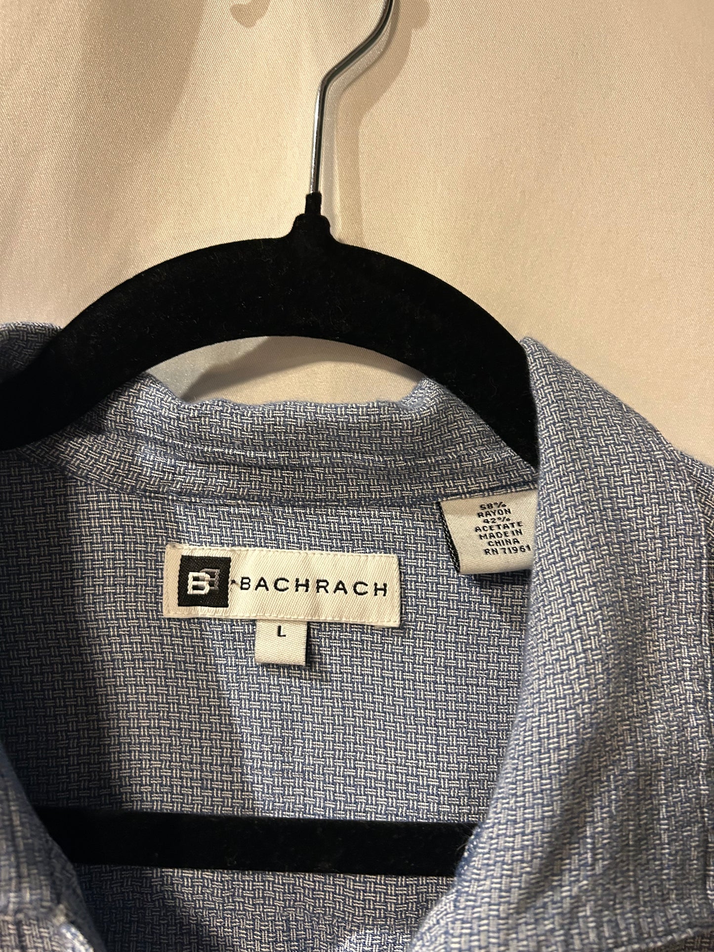 Vintage Bachman Short Sleeve Blue Button Up L