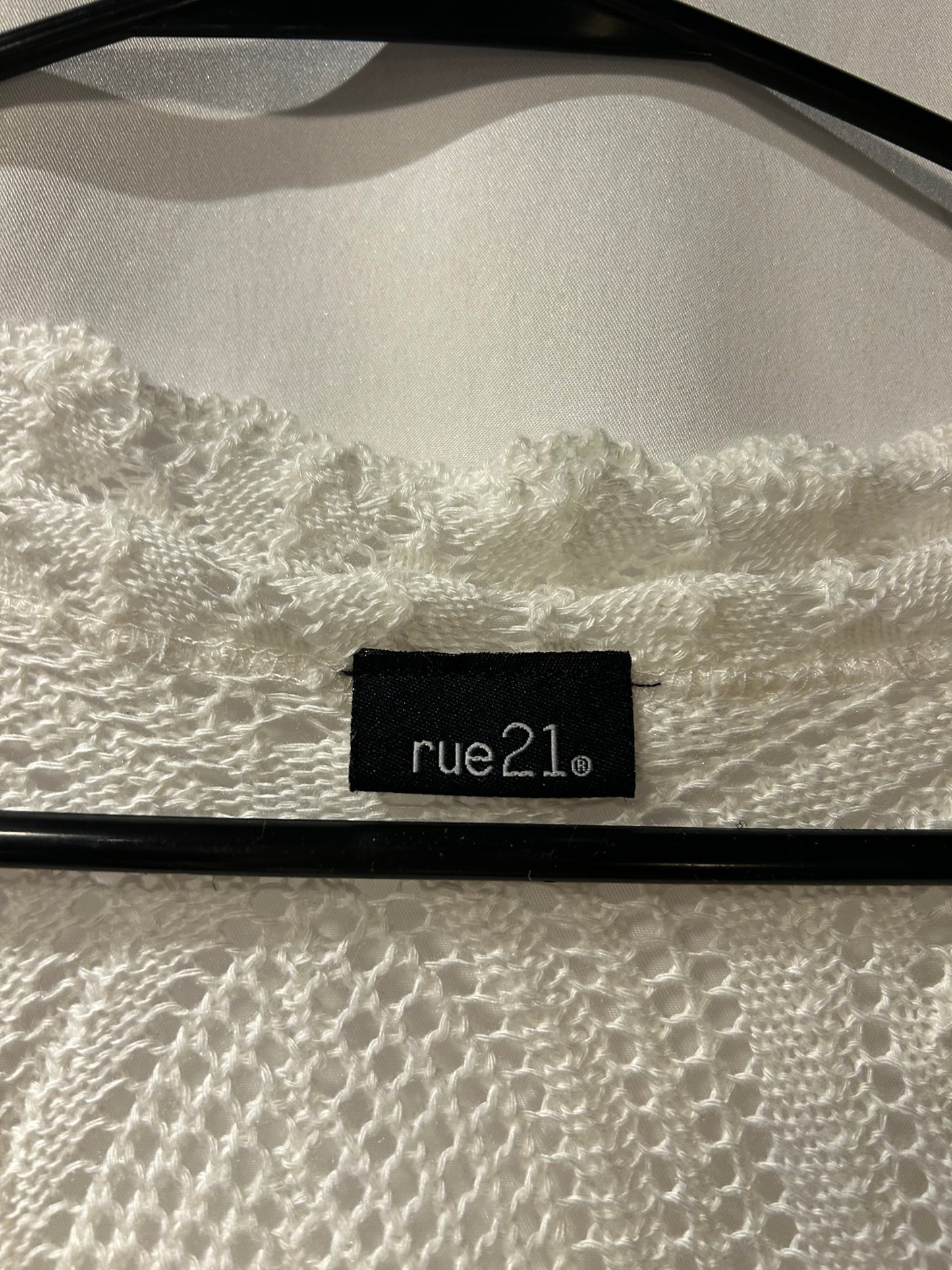 Rue 21 White Crochet Cardigan S