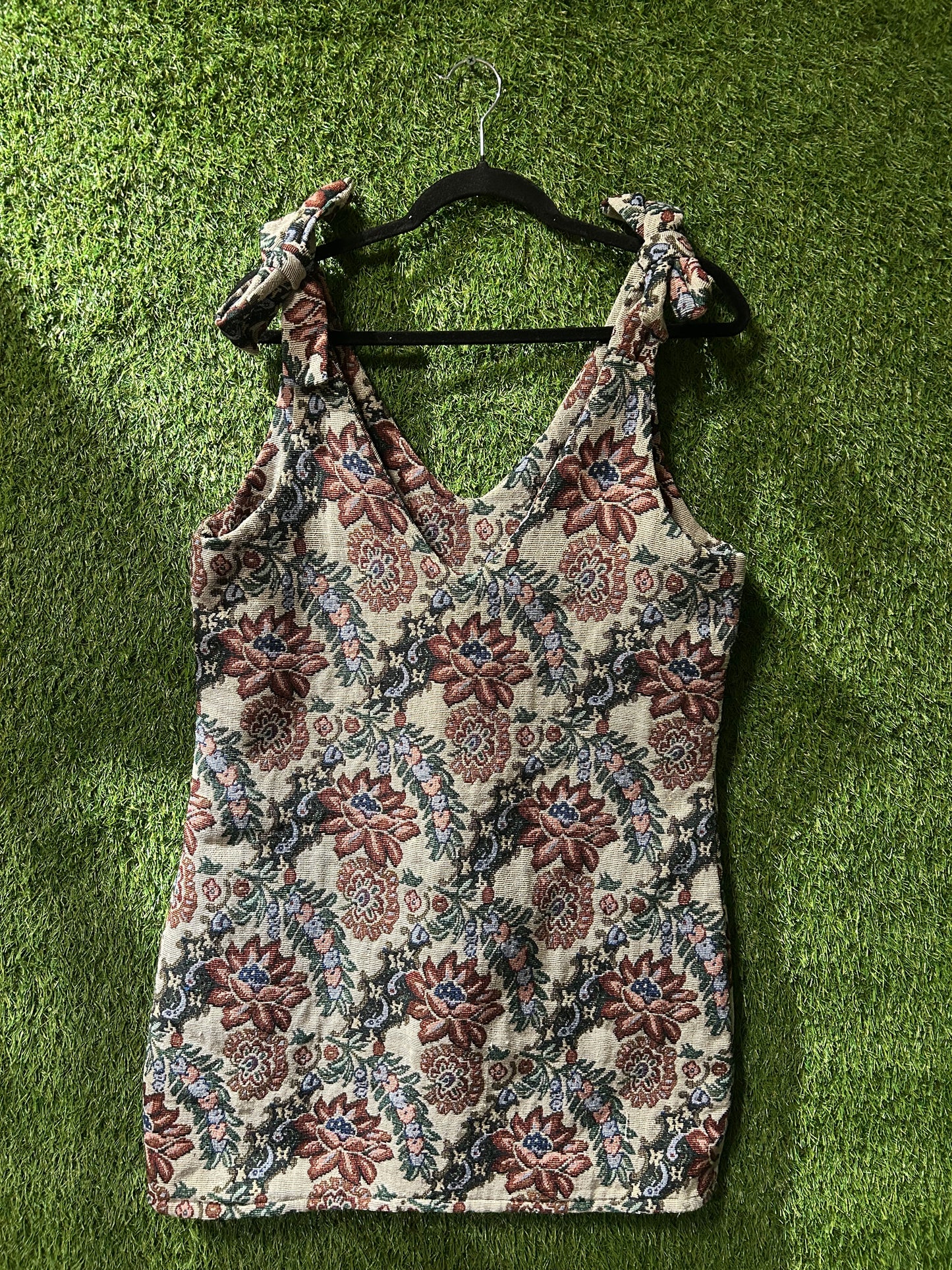 Tapestry Upholstery Floral Dress L