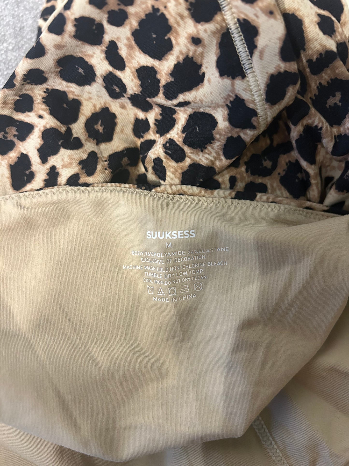 Suuksess Cheetah Print Tank with Built in Bra M