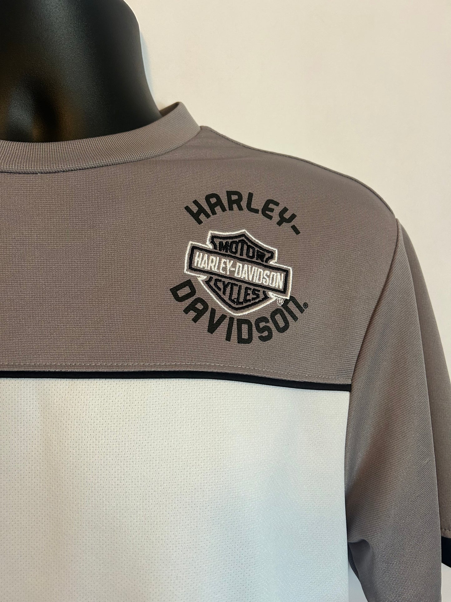Harley Davidson Grey & White T-Shirt M