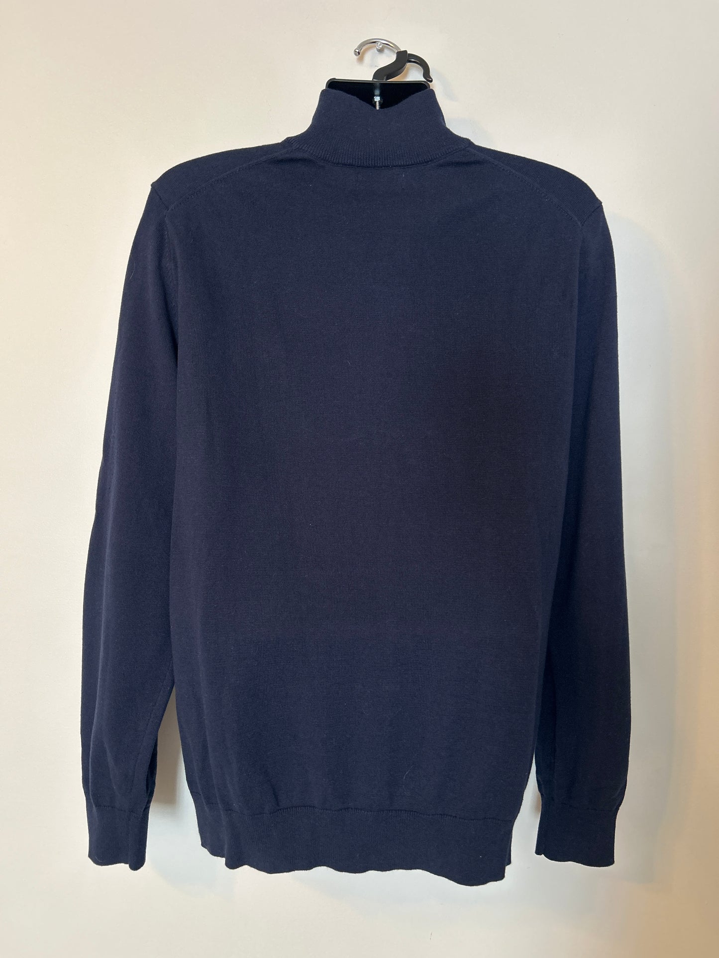 Nautica Blue Striped Quarter Zip Sweater L