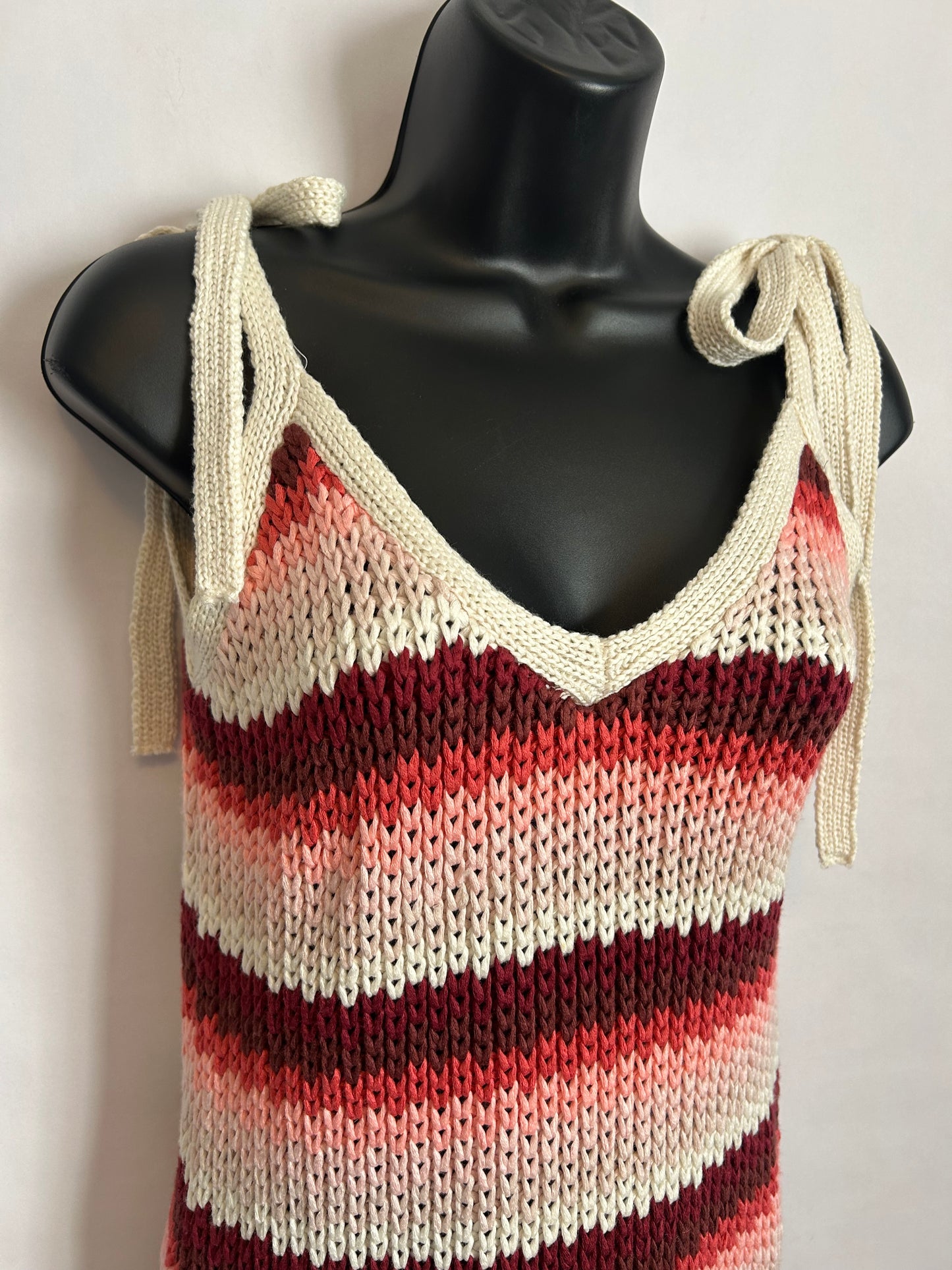 Zara Striped Crochet Maxi Dress S