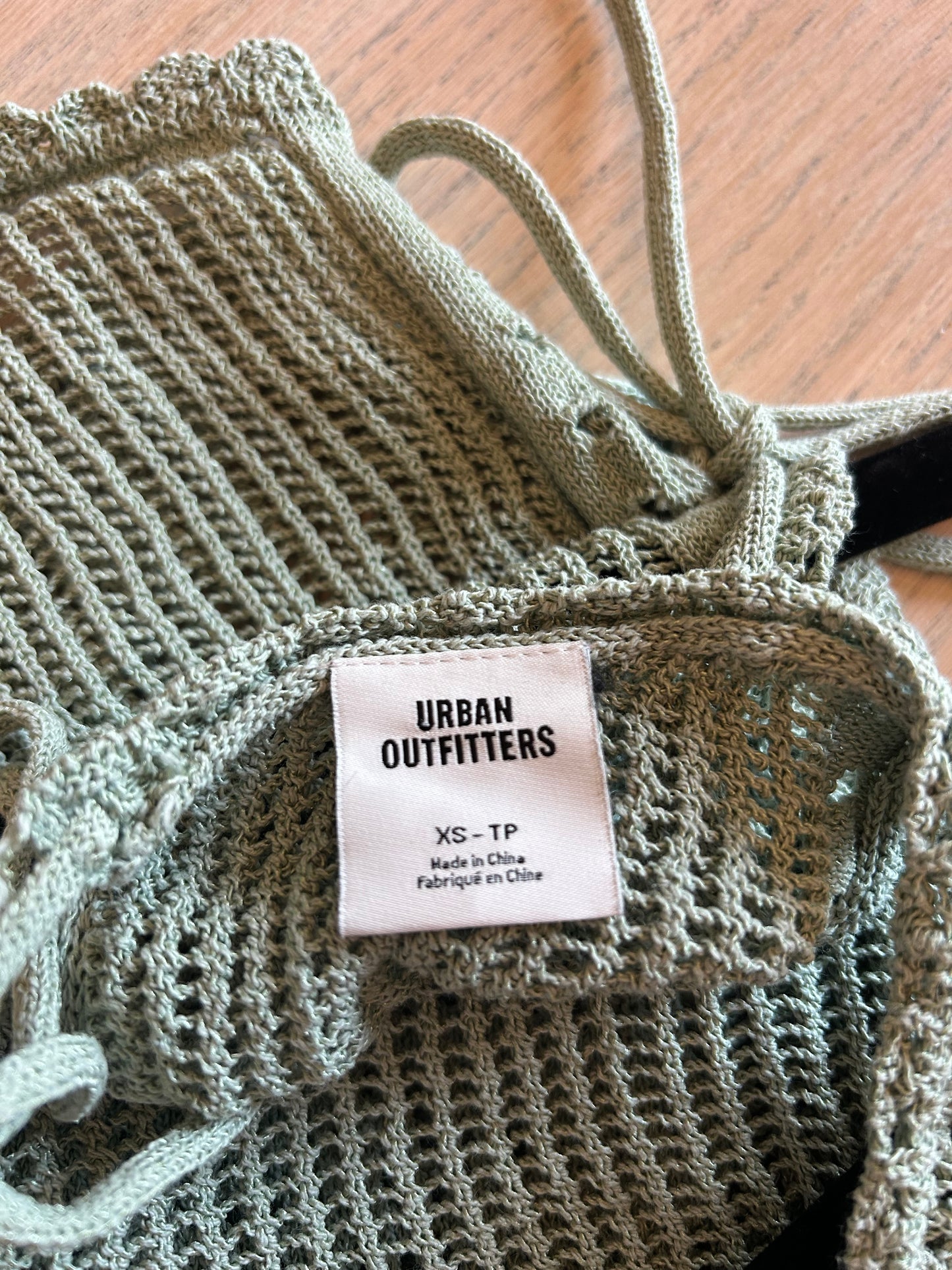 Urban Outfitters Green Knit Tank with Floral Design XS