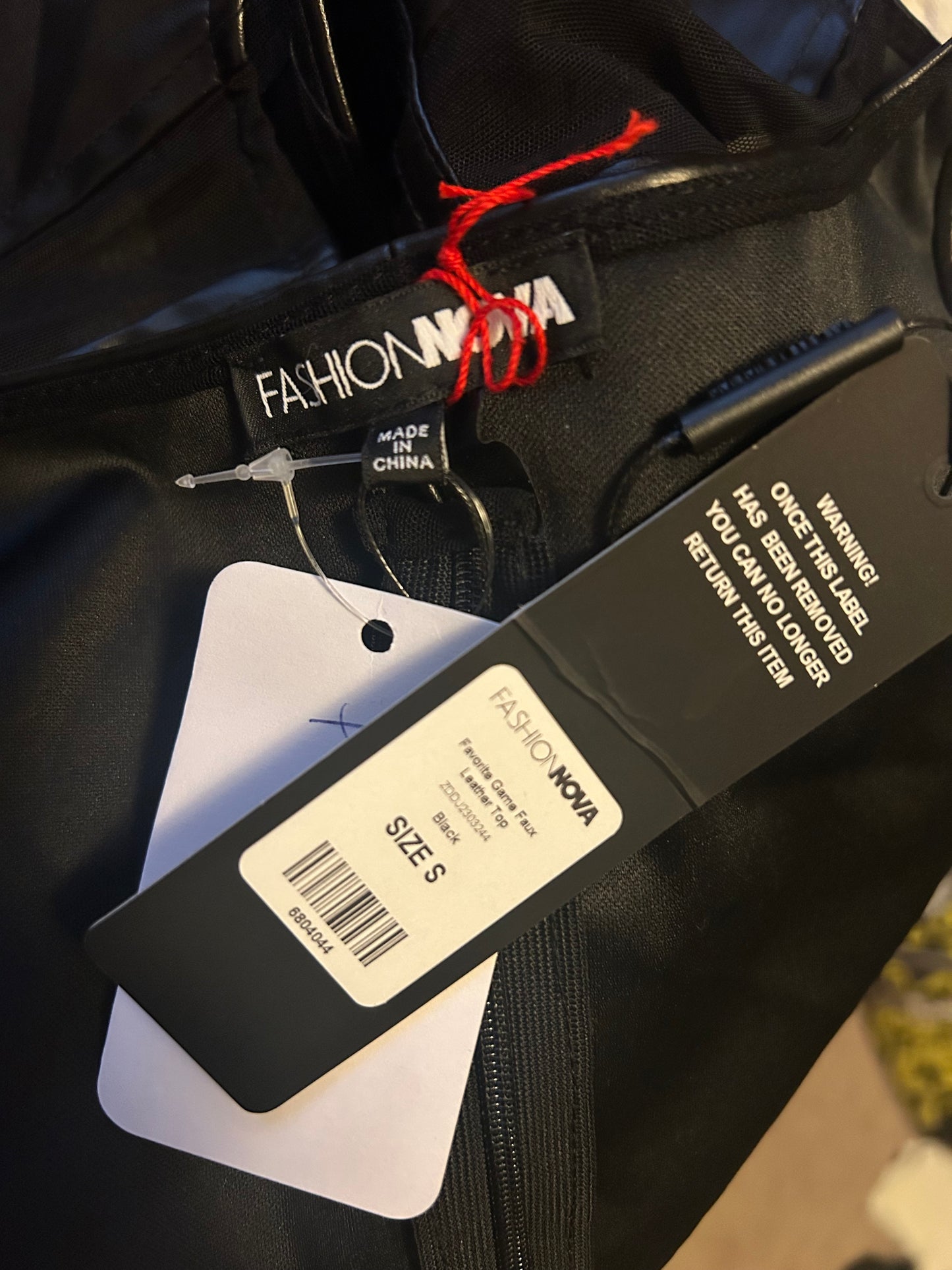 Fashion Nova Black Leather Tank S