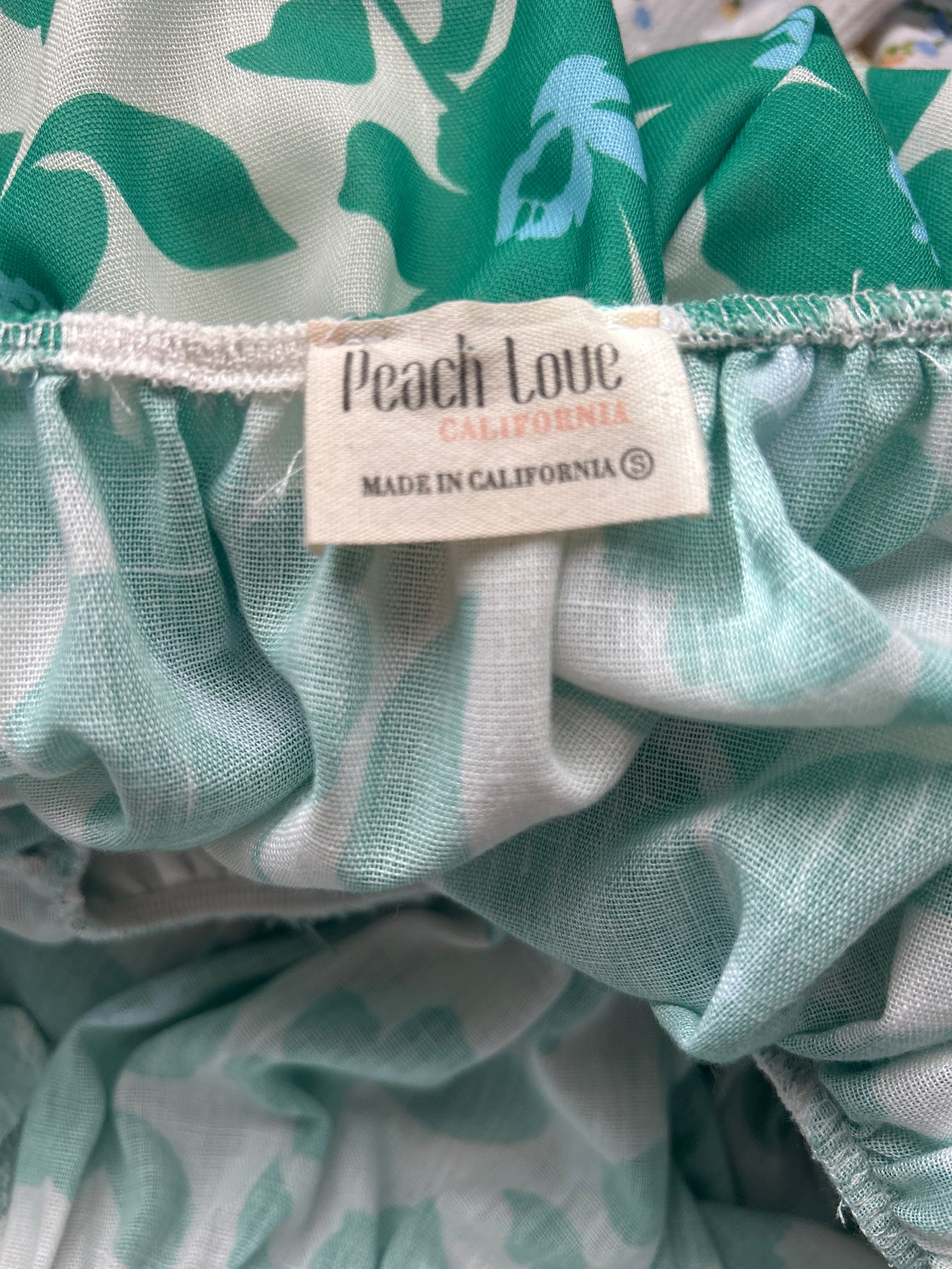 Peach Love Green Floral Dress S