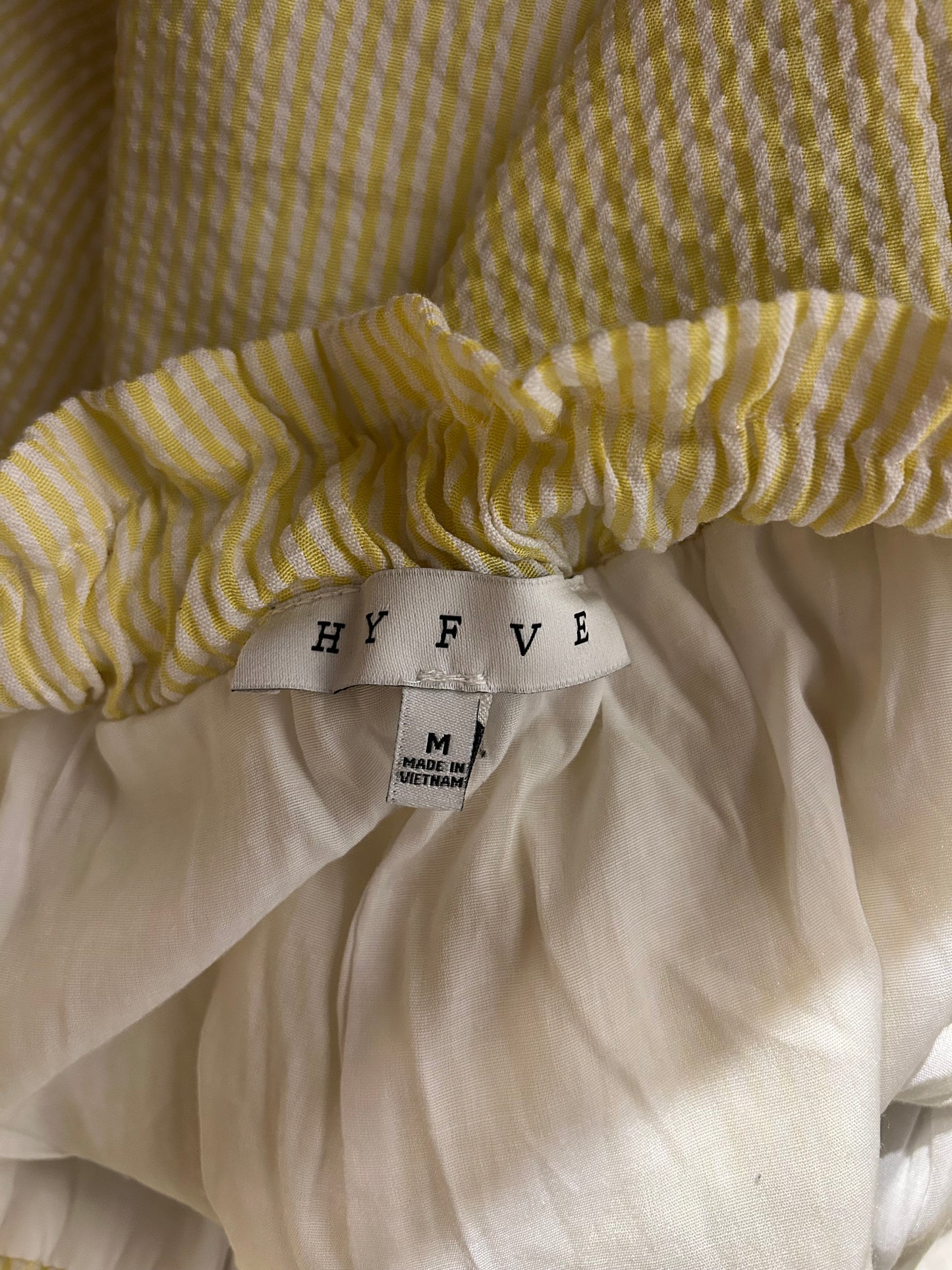 HYFVE Textured Yellow & White Striped Shorts M