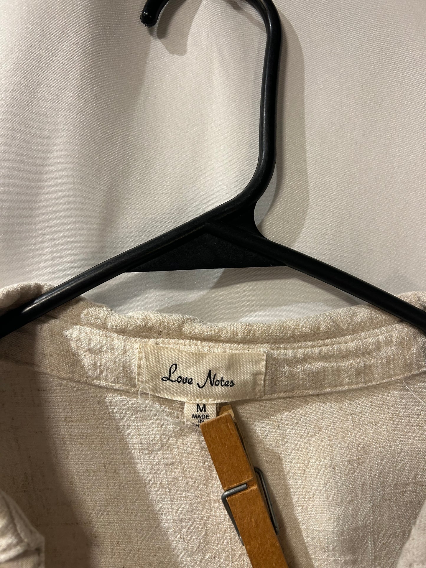 Love Notes Cream Linen Top M