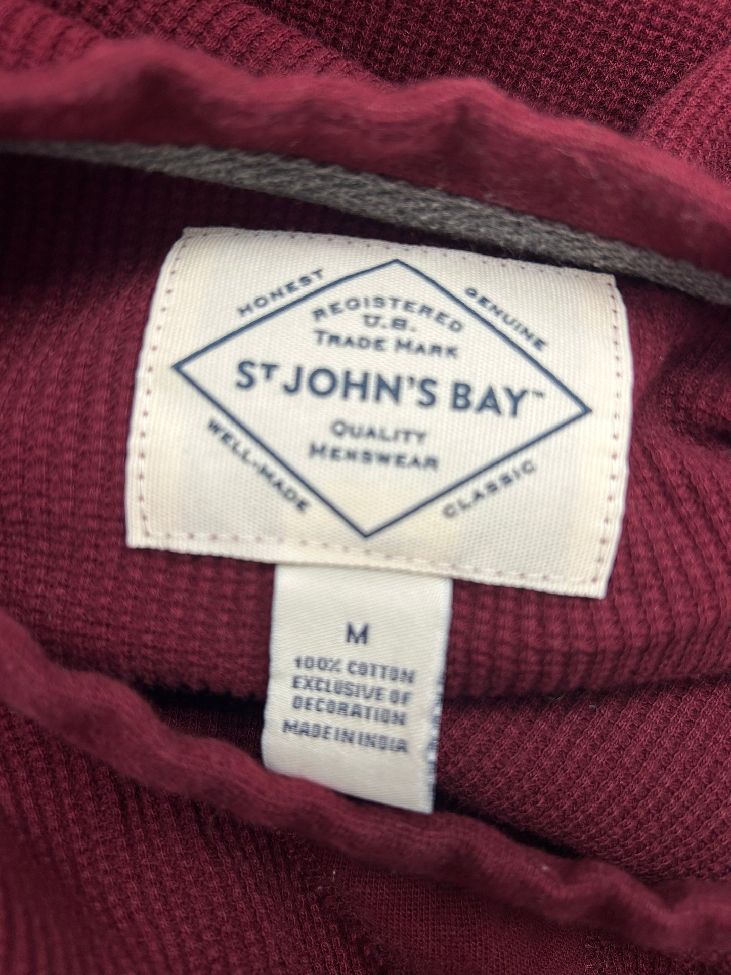 St. John’s Bay Maroon Waffle Long Sleeve M