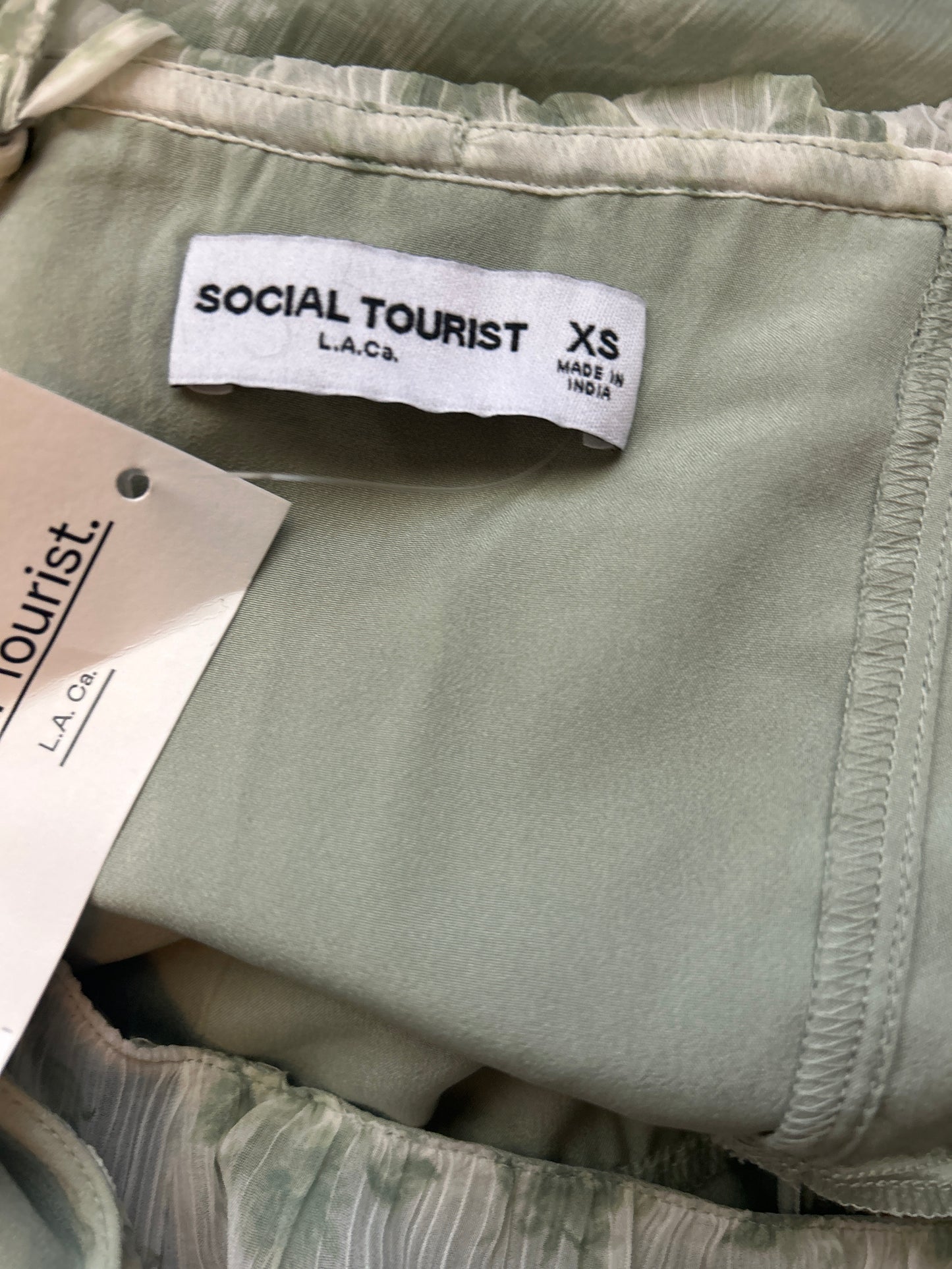 Social Tourist Green Floral Dress XS