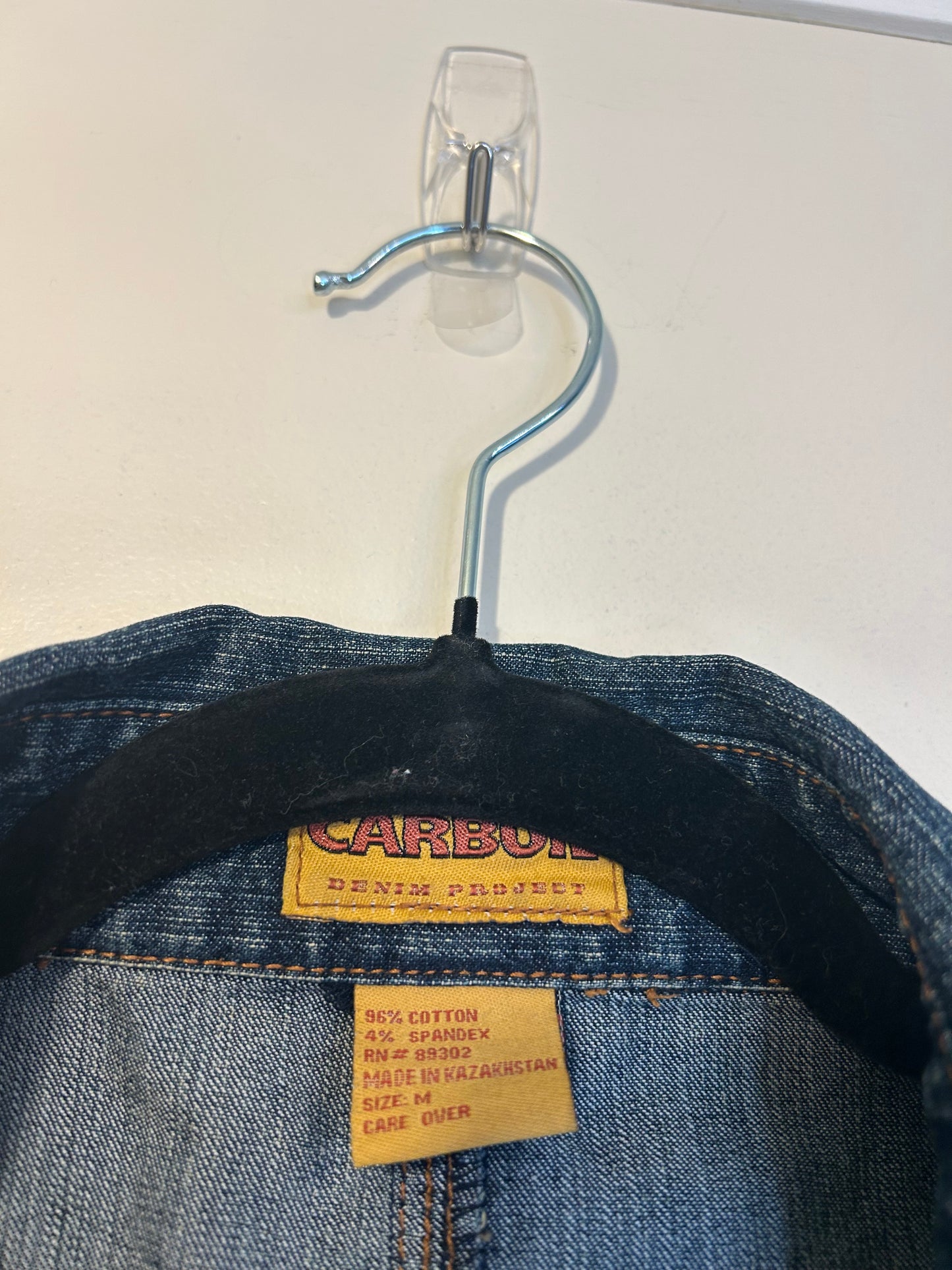 Carbon Denim Project Denim Jacket with Wooden Buttons M