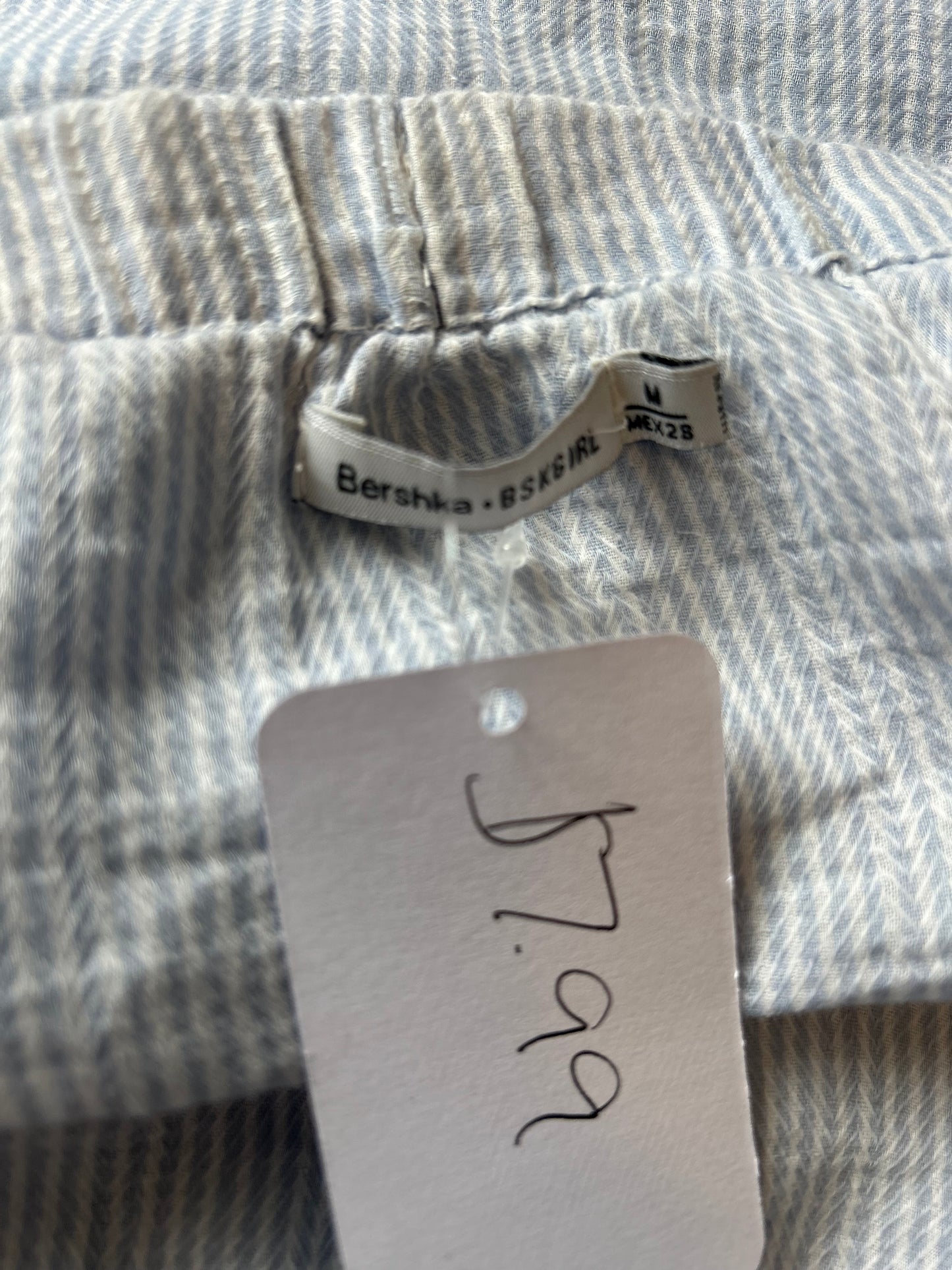 Bershka • BSKGIRL Blue and White Striped Shirt