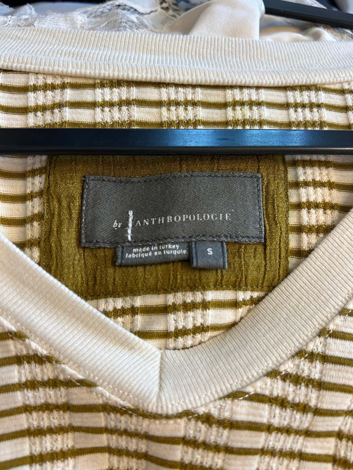 Anthropologie Hannah Striped V-Neck Knit Top S
