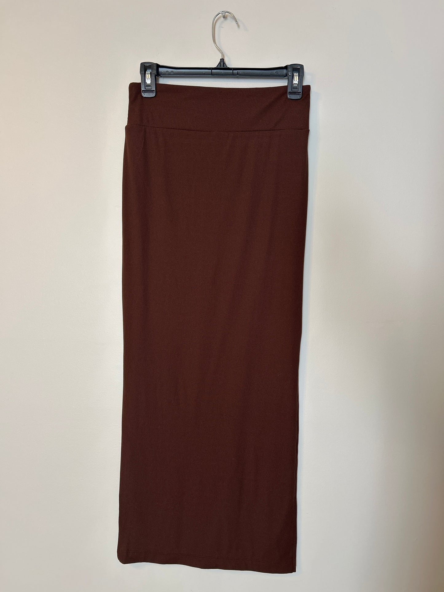 Brown Ribbed Maxi Skirt S