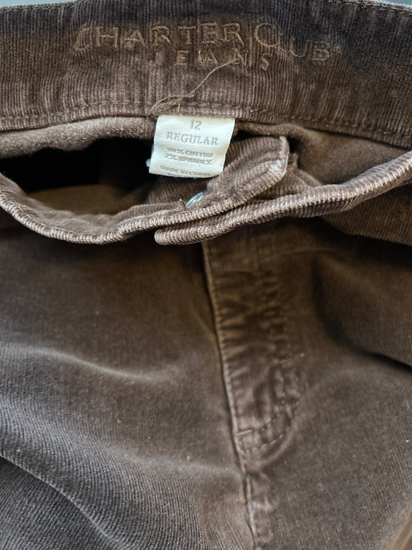 Charter Club Jeans Brown Corduroys 12