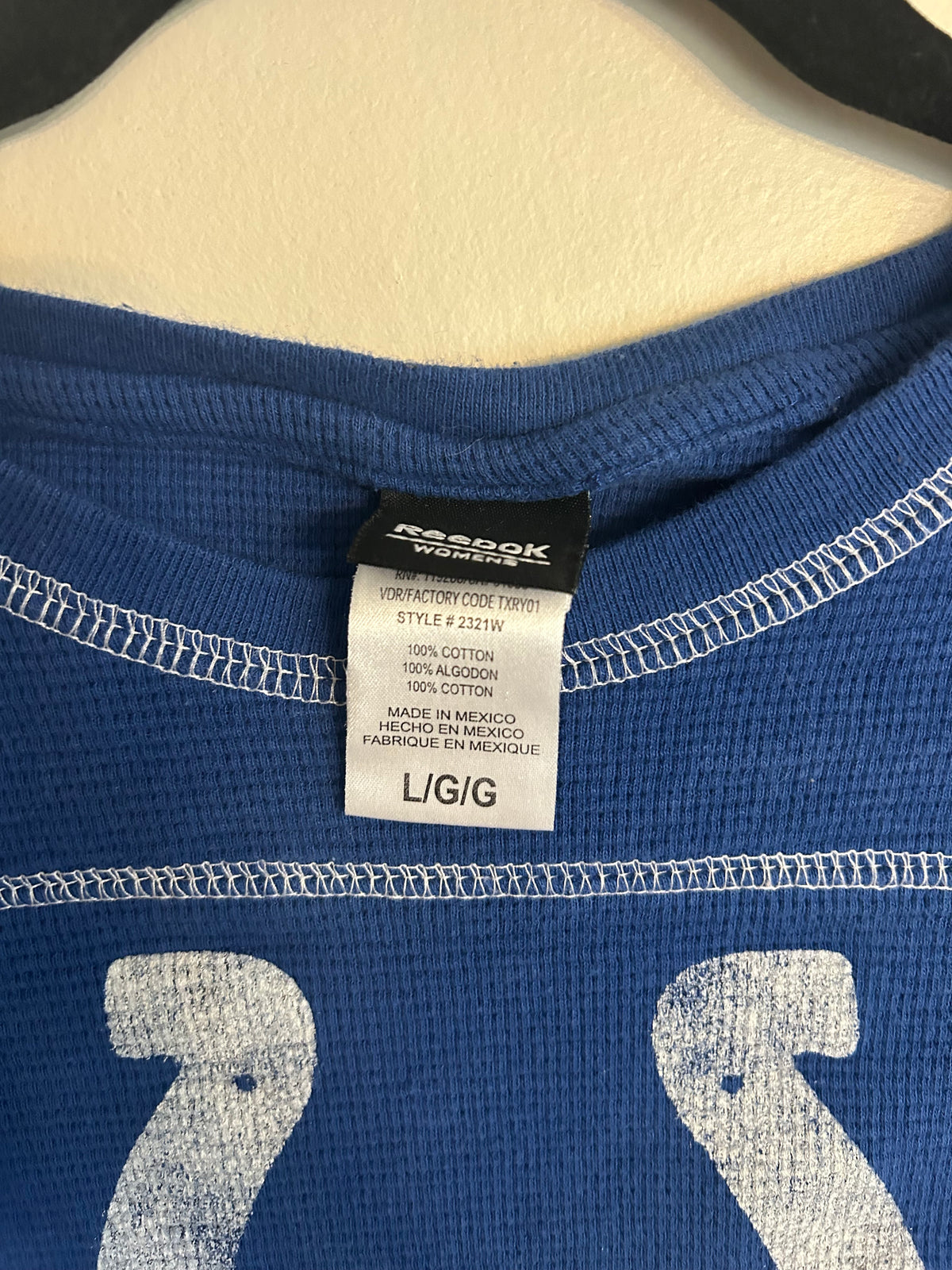 Colts Waffle Knit Contrast Stitching Long Sleeve L