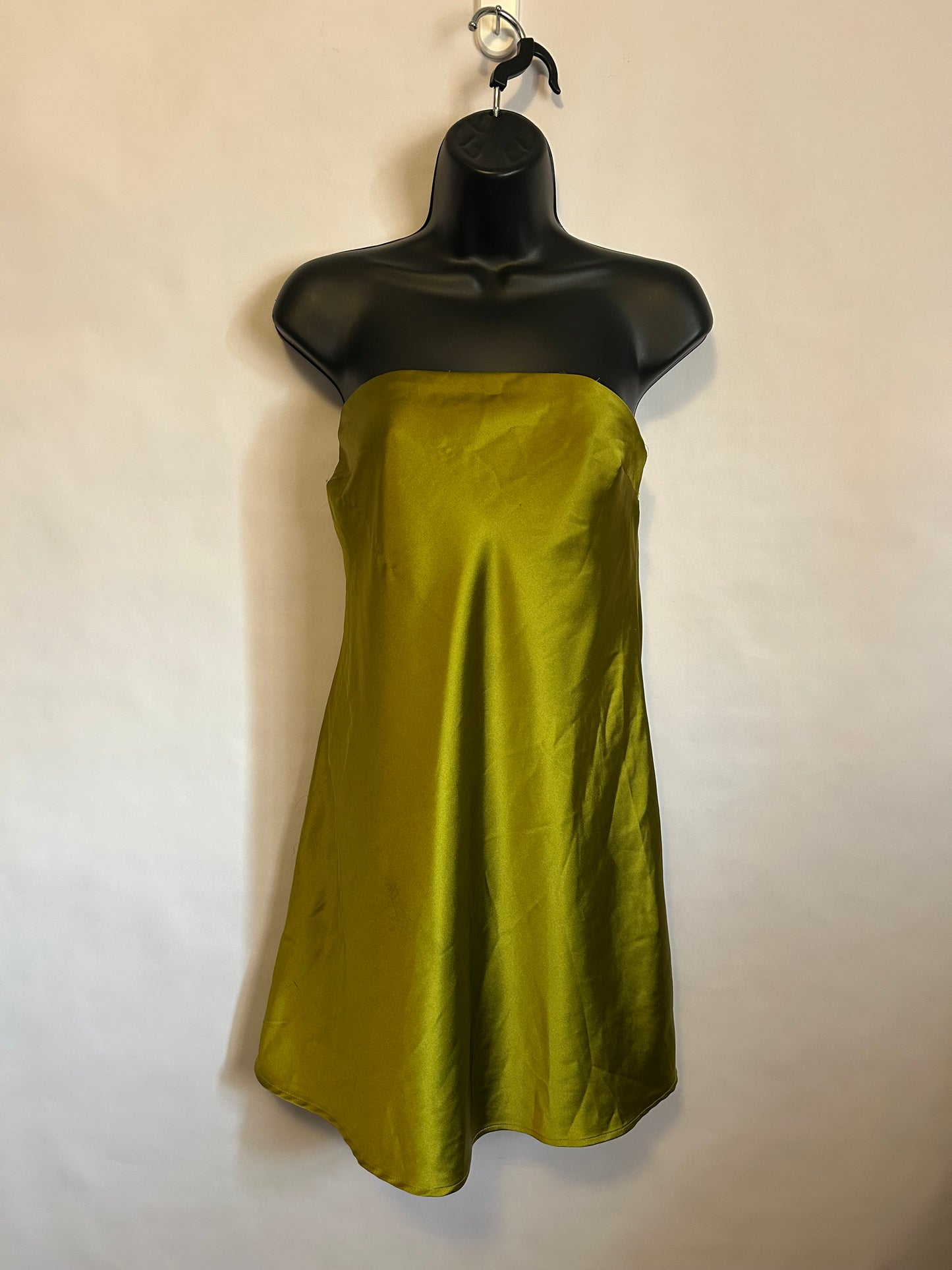 Wild Fable Green Strapless Satin Dress S