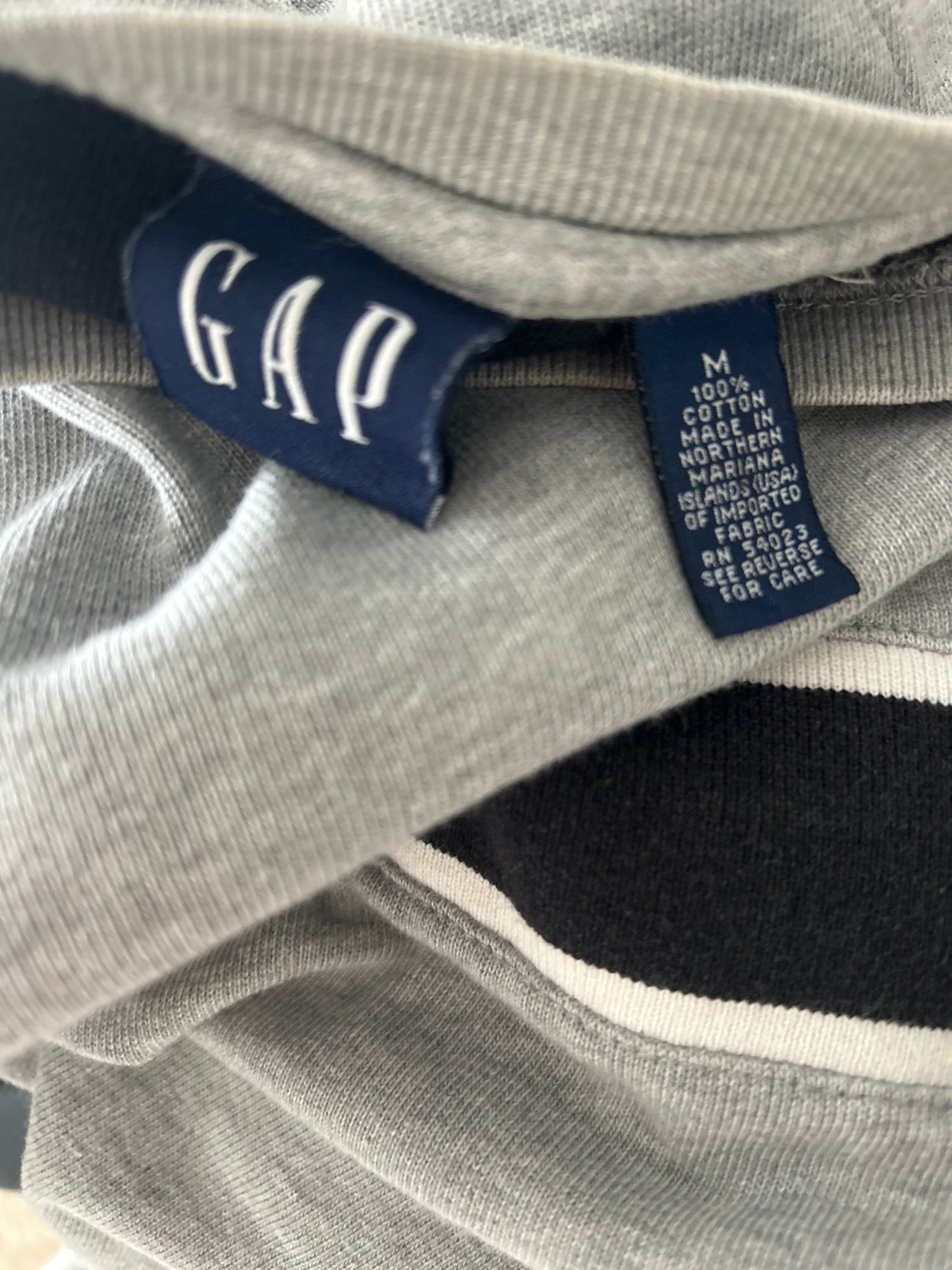 Gap Grey Strip Long Sleeve M