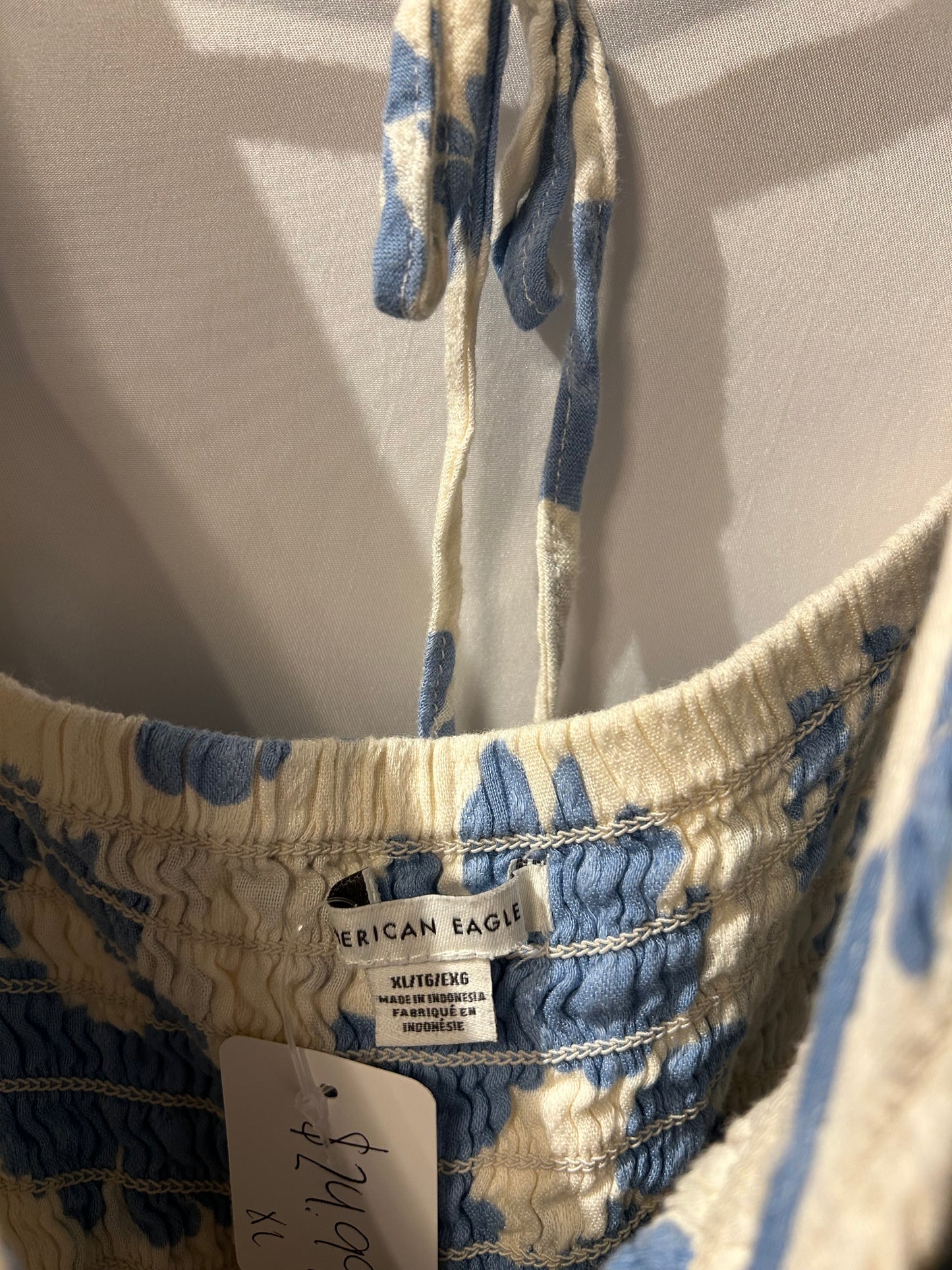 American Eagle Blue & White Floral Dress XL