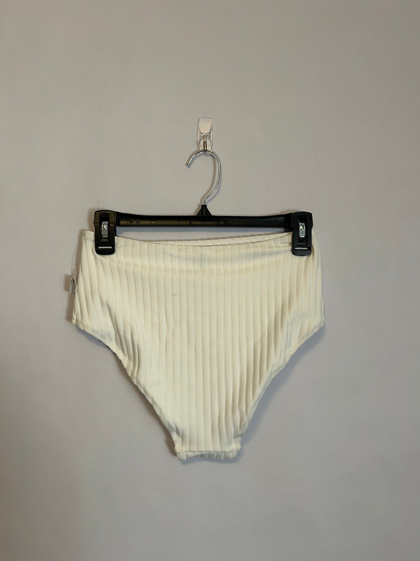Solid & Striped White Bikini Set M
