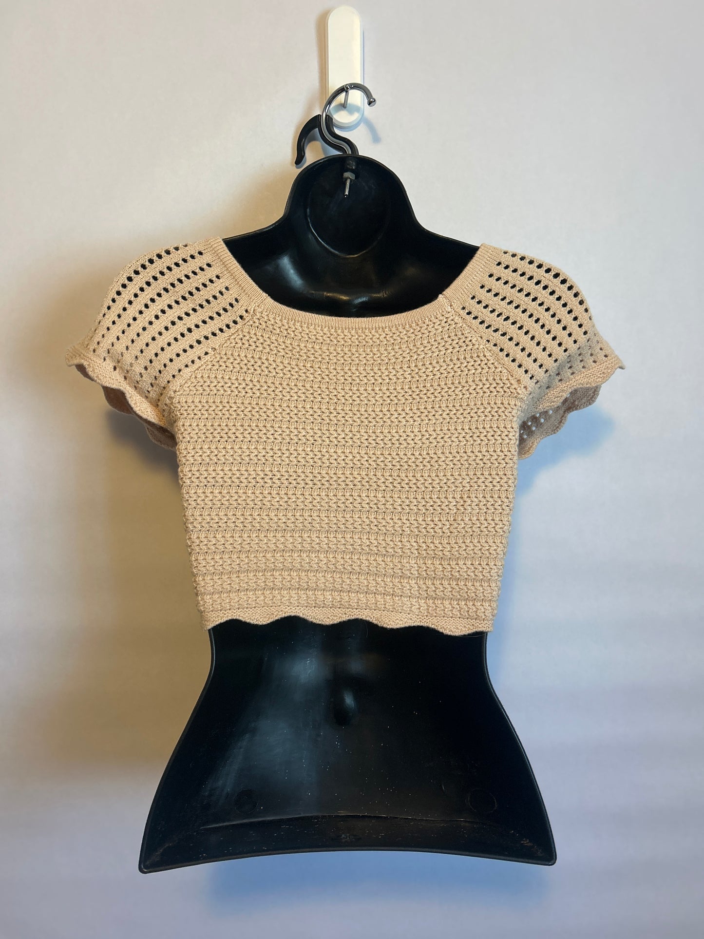 Cropped Knit Bow Top S