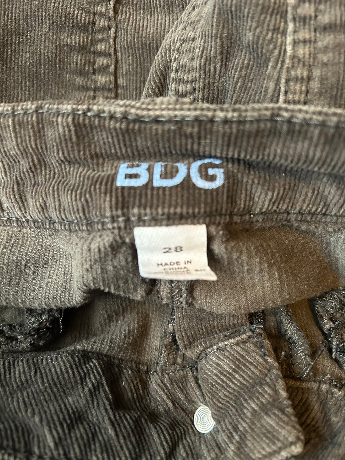 BDG Black Corduroy Shorts 28