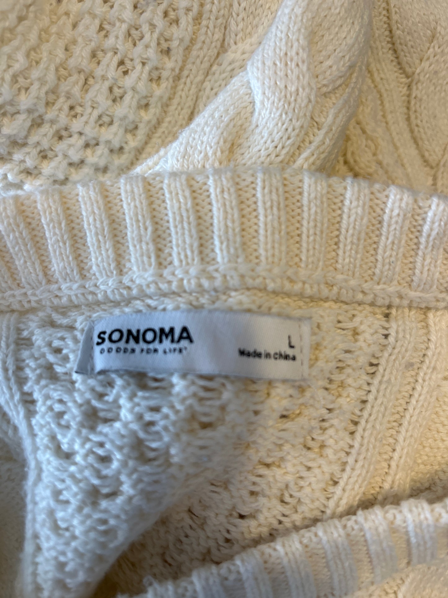 Sonoma Men’s Cable Knit Sweater L
