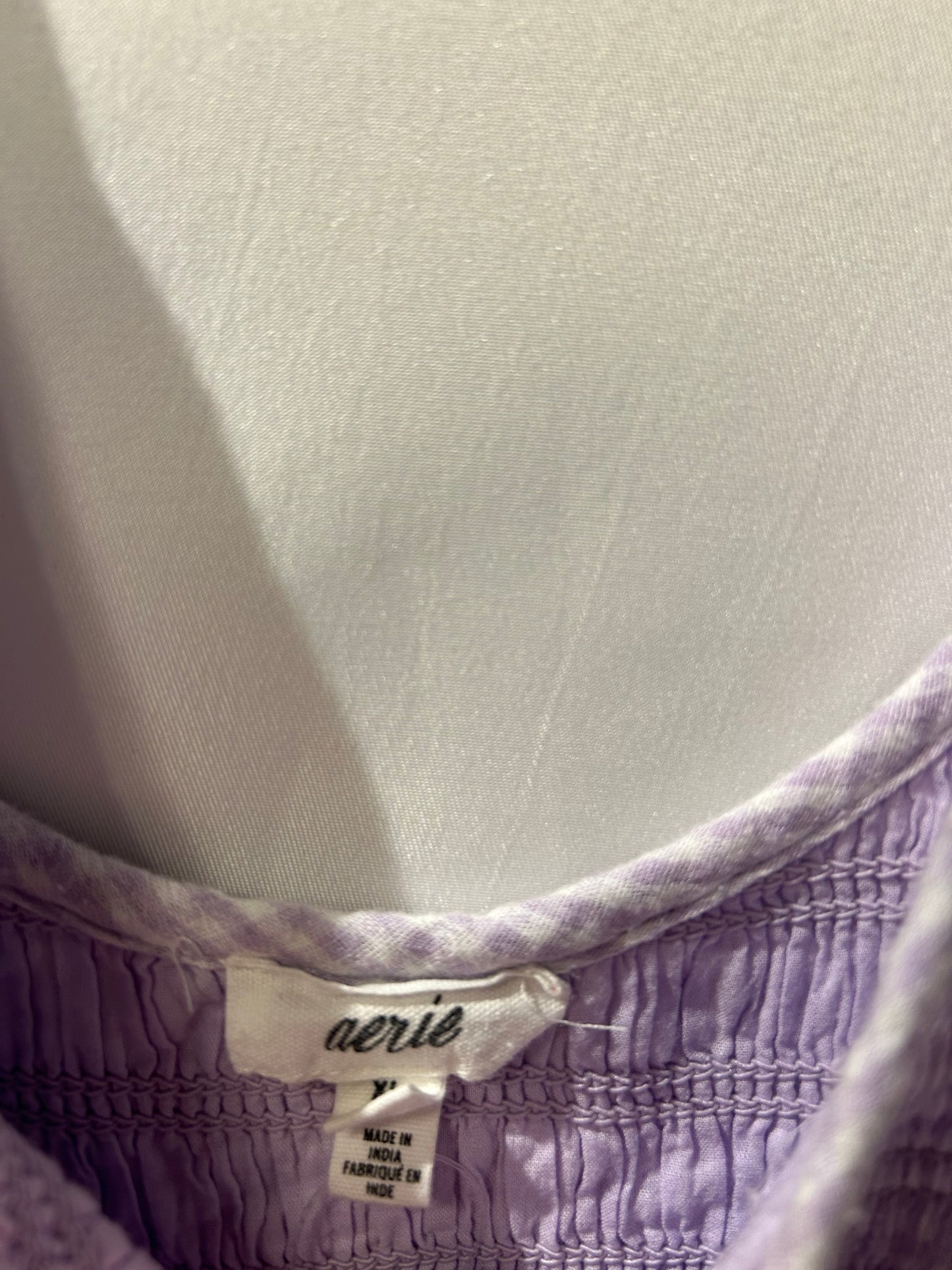 Aerie Purple Gingham Maxi Dress XL
