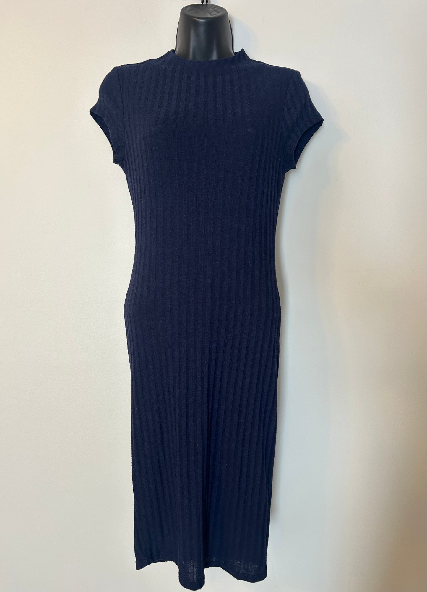 Poetry Navy Ribbed Dress