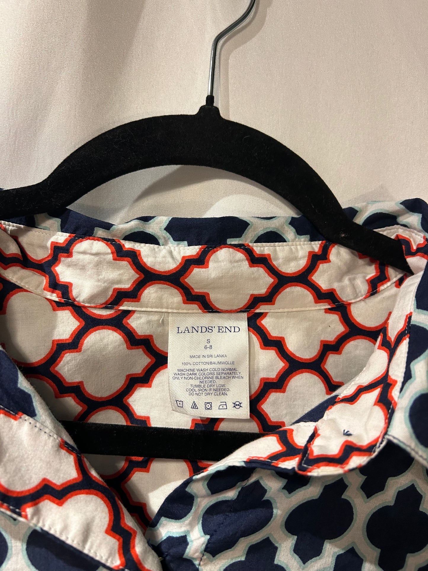 Land’s End Navy and White Dress S