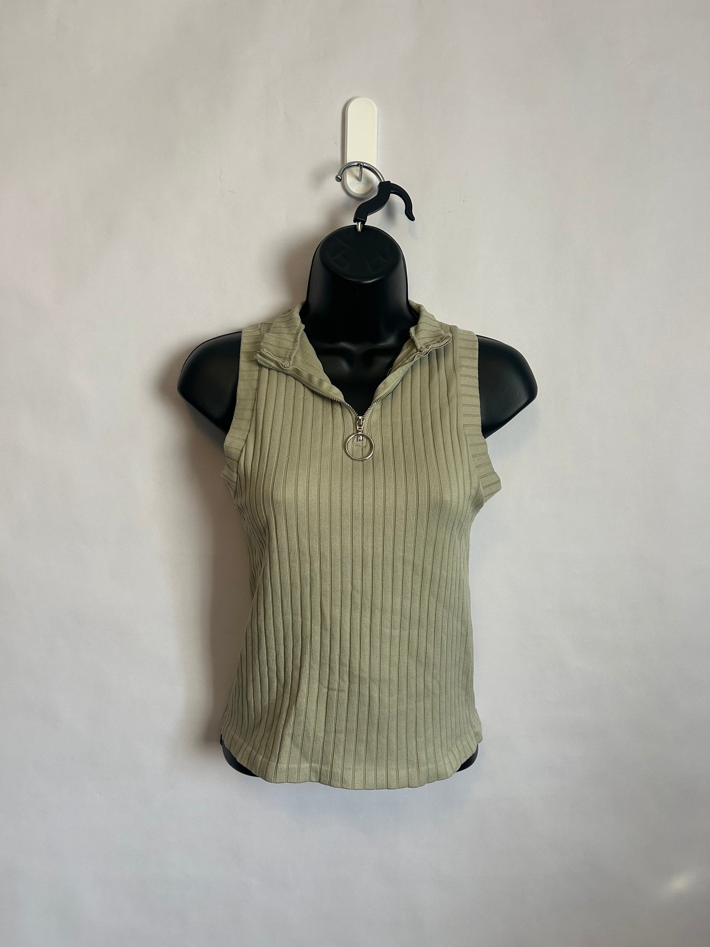 Bloom Seasons Zip Up Tank Sage Green L