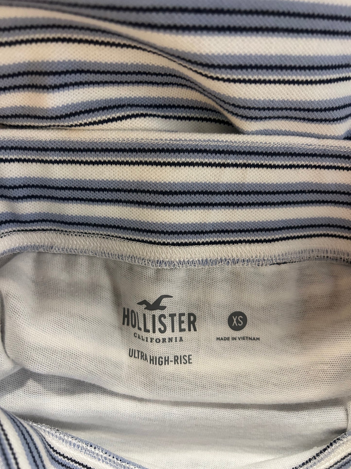 Hollister High Rise Blue & White Skirt XS
