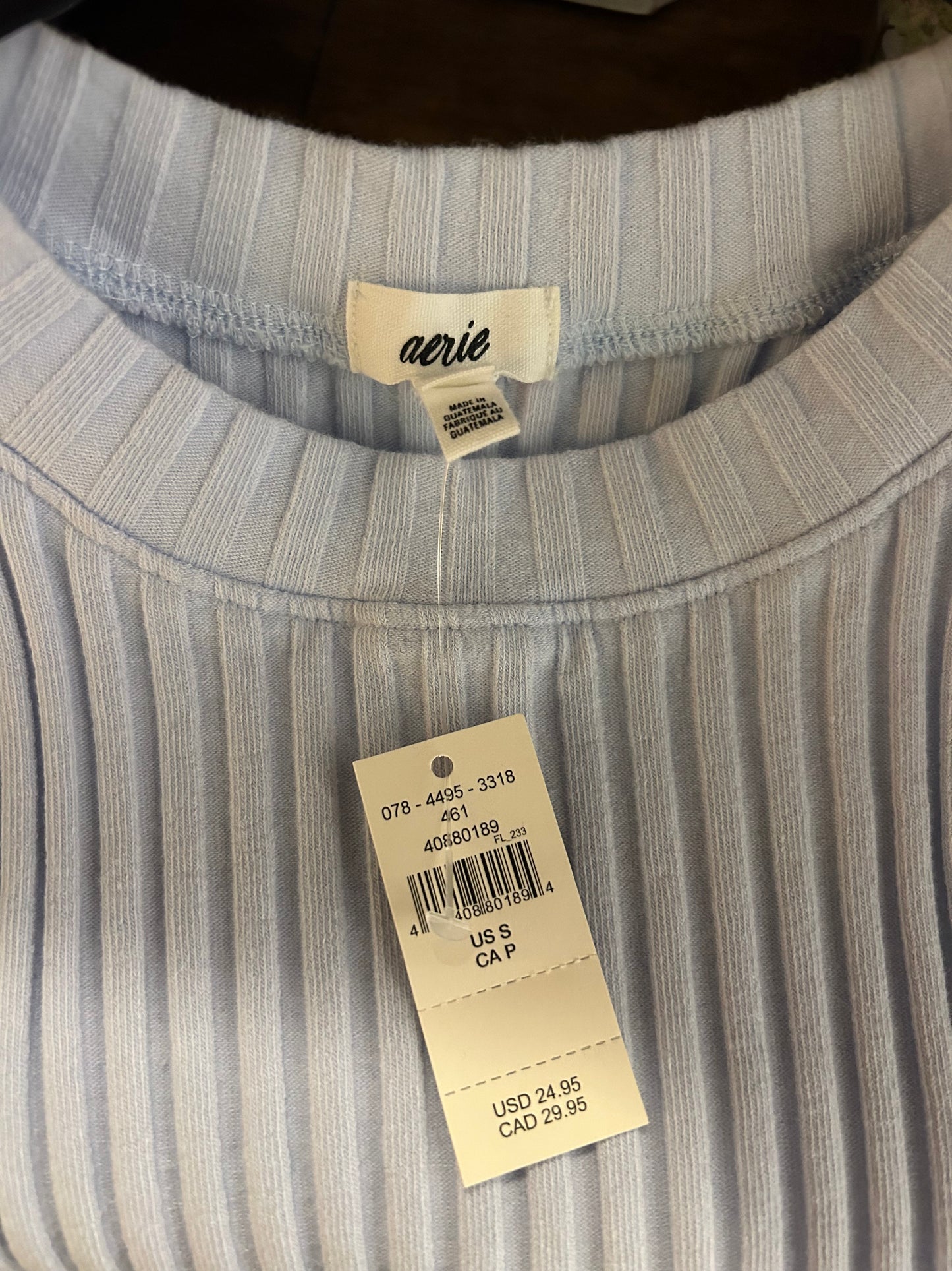 Aerie Ribbed Baby Blue Tank XS