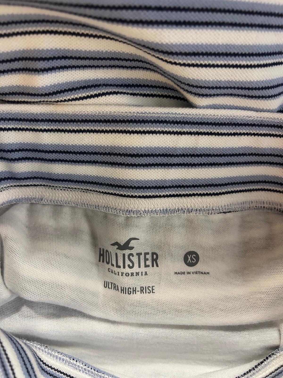 Hollister High Rise Blue & White Skirt XS
