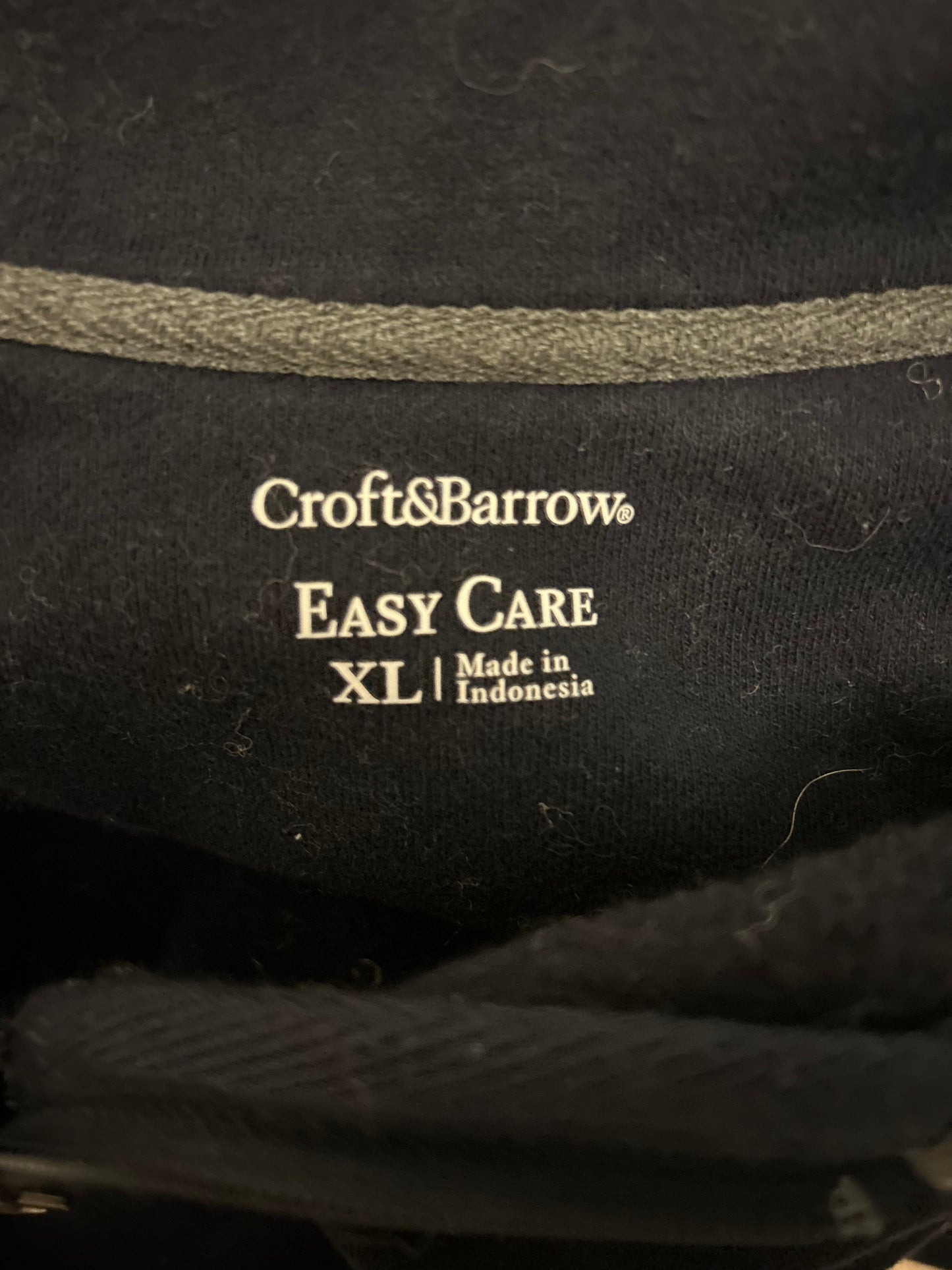 Croft&Barrow Navy Zip Up XL