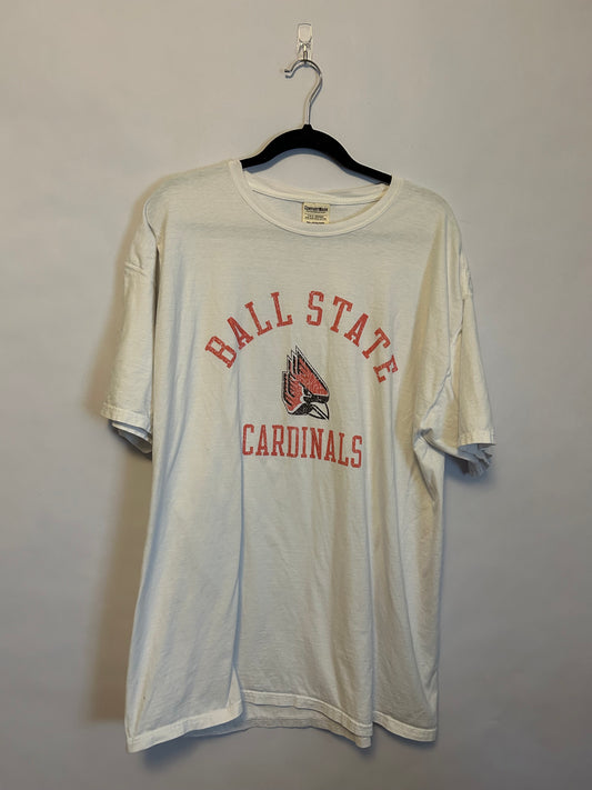 Ball State White T-Shirt 2XL