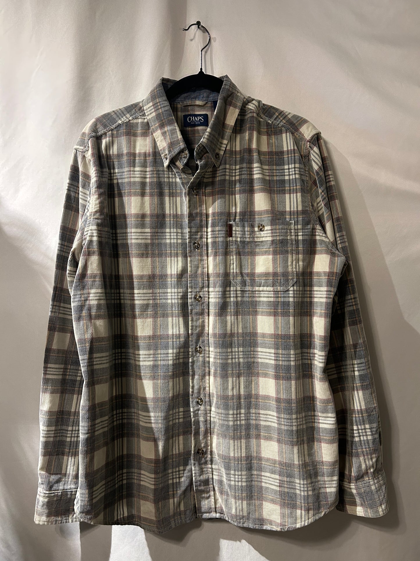 Chaps Corduroy Button Up L