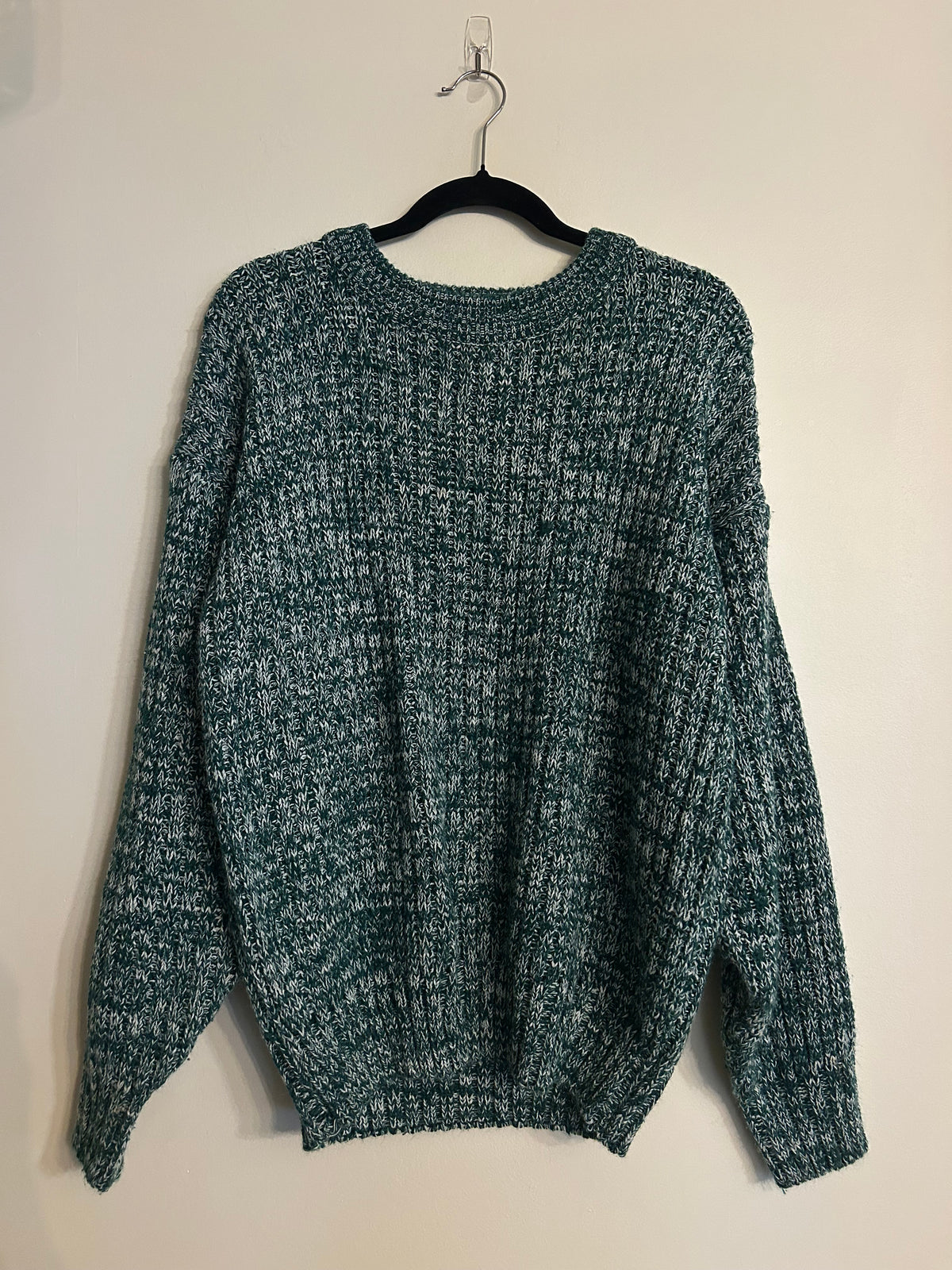 Trend Basics Green & White Blend Sweater L
