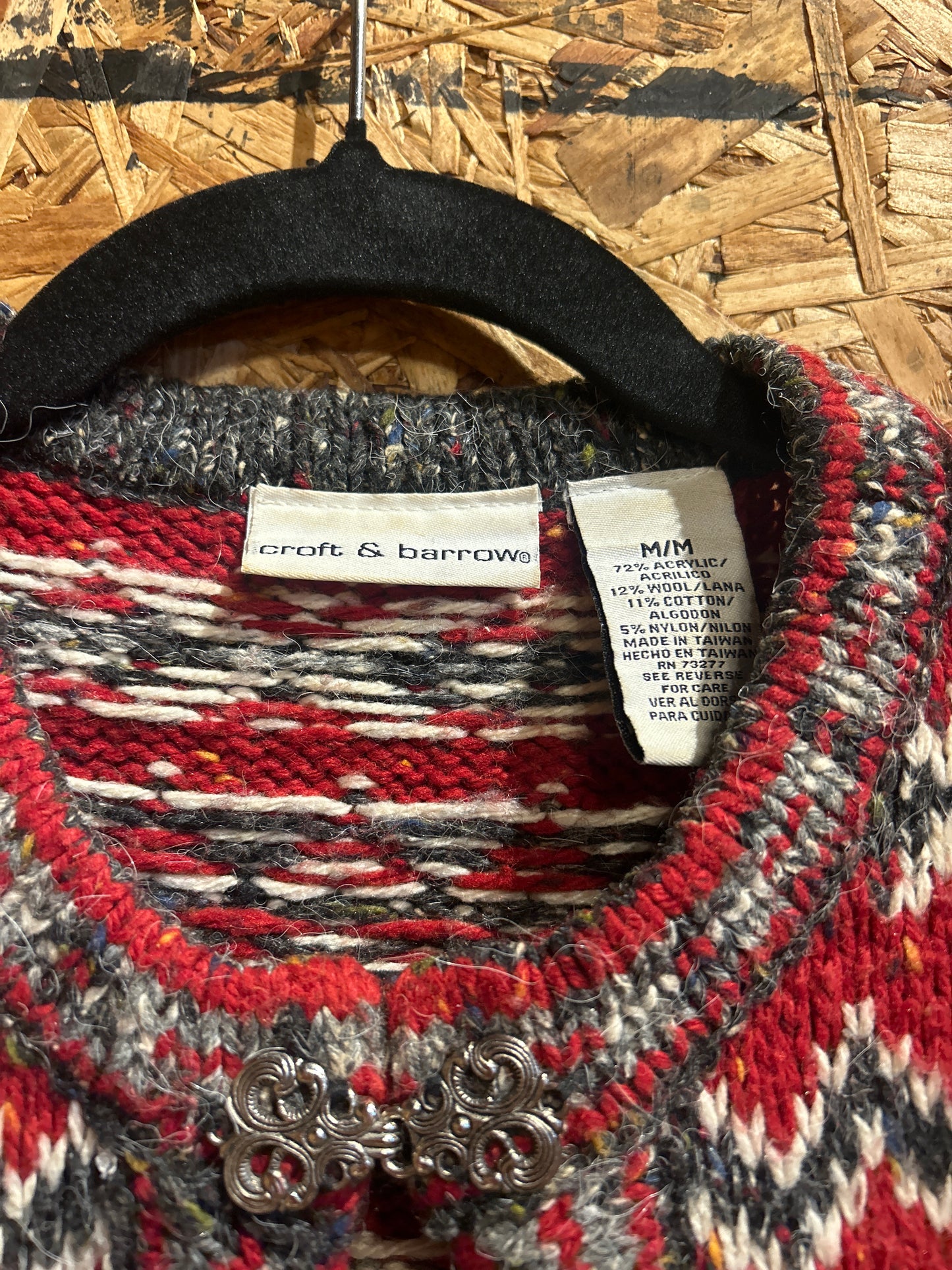 Croft & Barrow Red Snowflake Sweater M