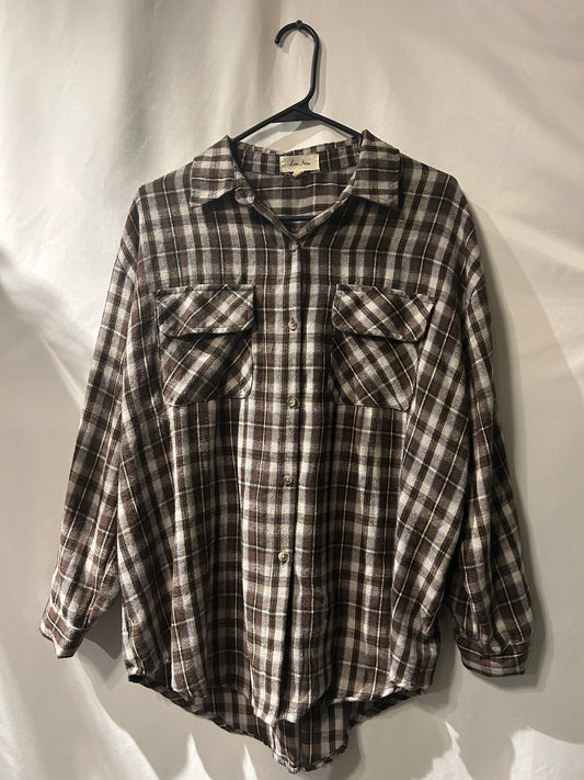 Love Notes Brown Flannel M