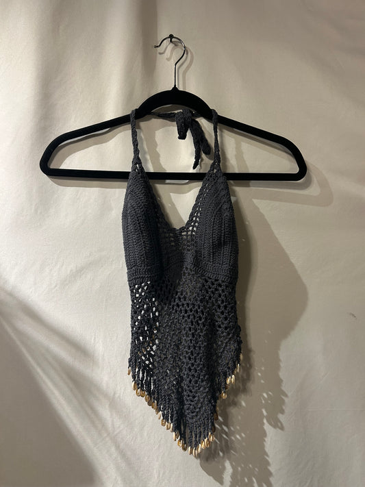 Island Planet Crochet Shell Top M