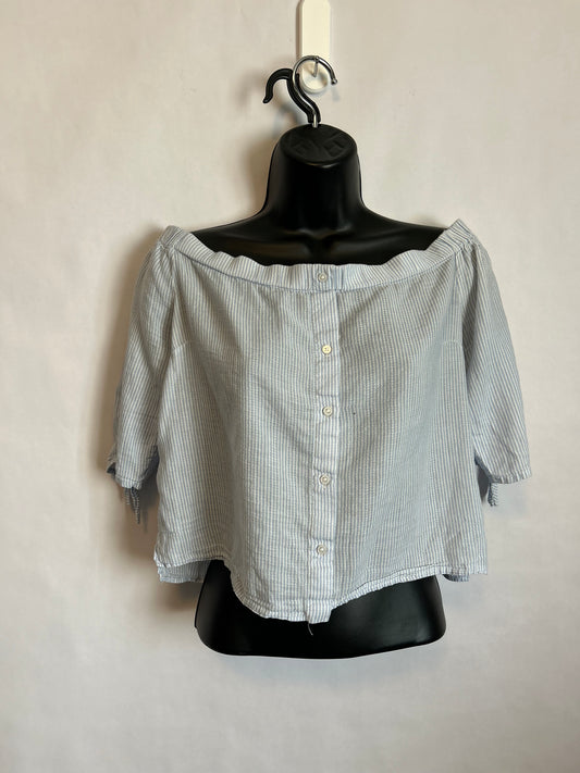 Bershka • BSKGIRL Blue and White Striped Shirt