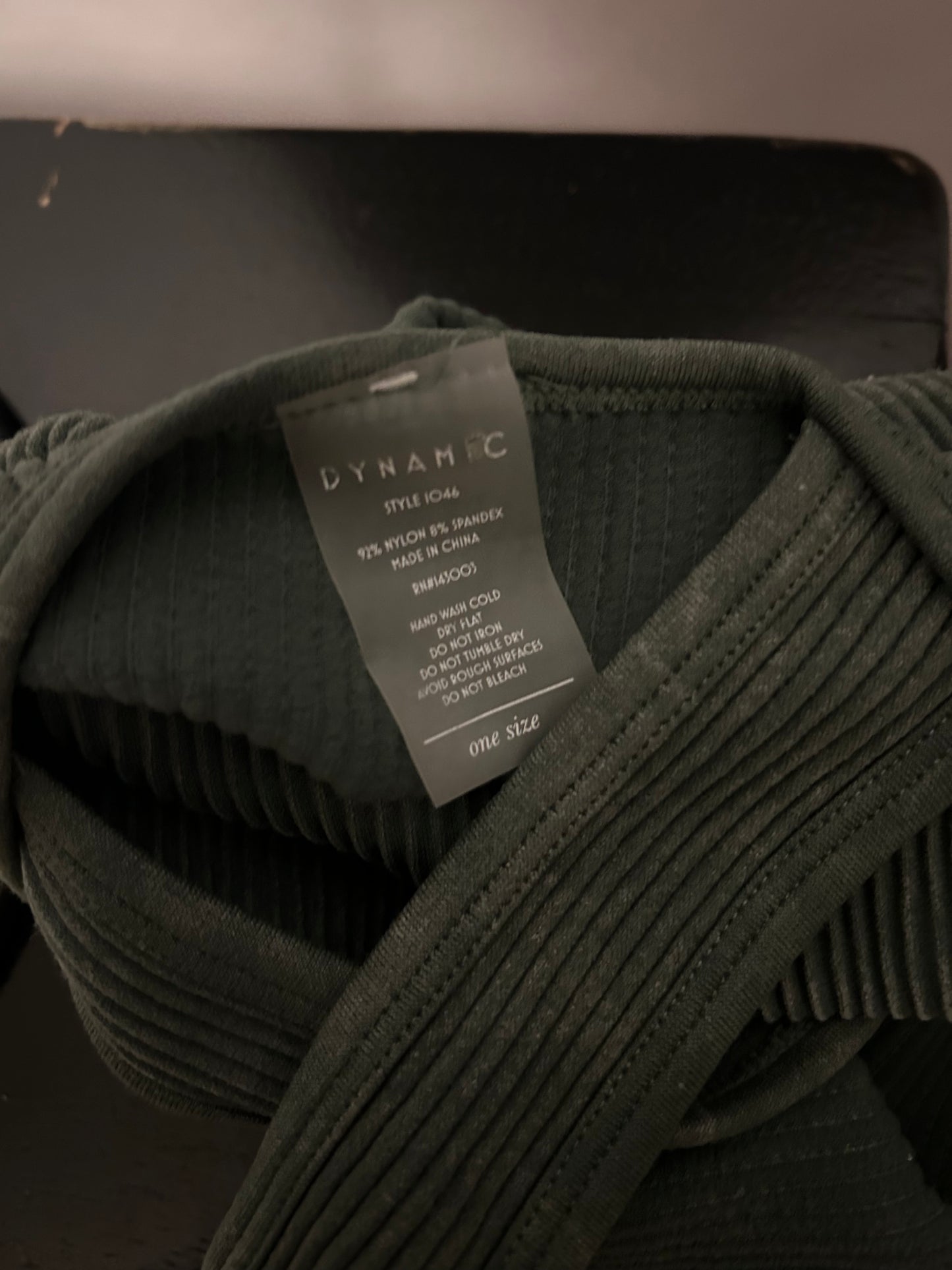 Dynamic Green Ribbed Crop Tank 1 SZ (XS-S)